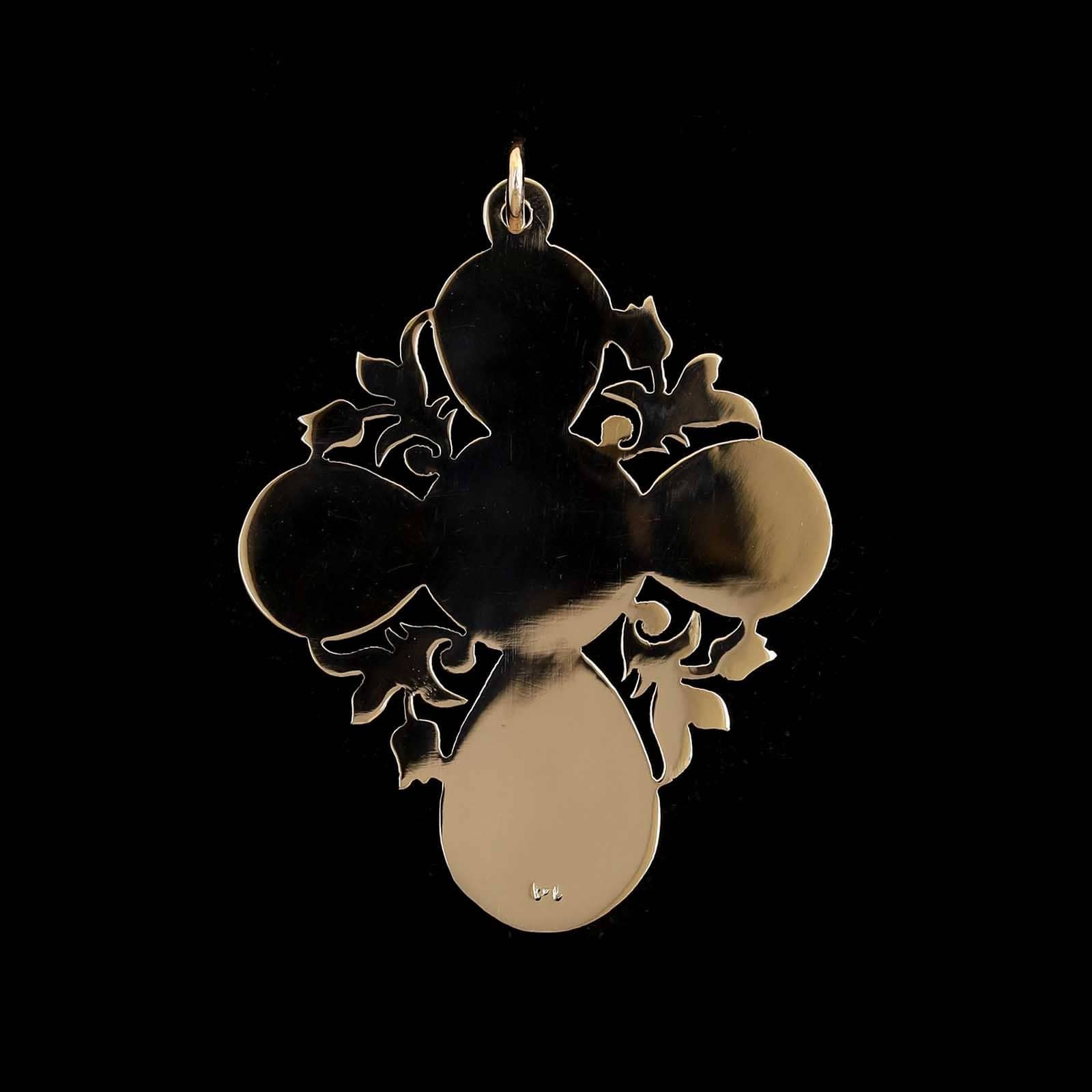 14K Rose Gold Estate Hand Engraved Cross - Image 2