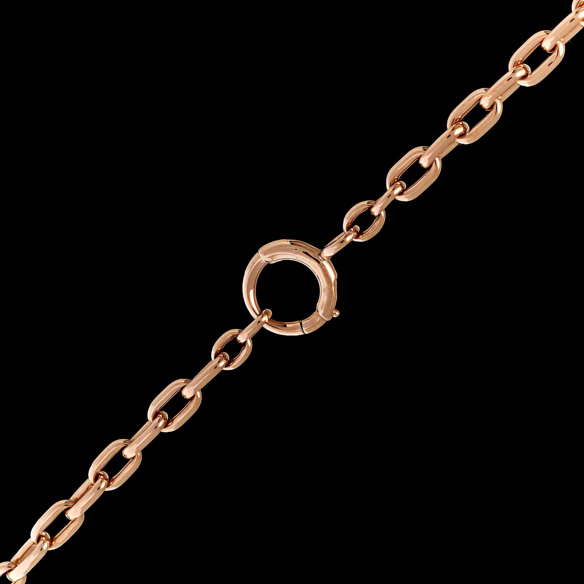 14K Rose Gold Estate Oval Link Necklace - Image 2