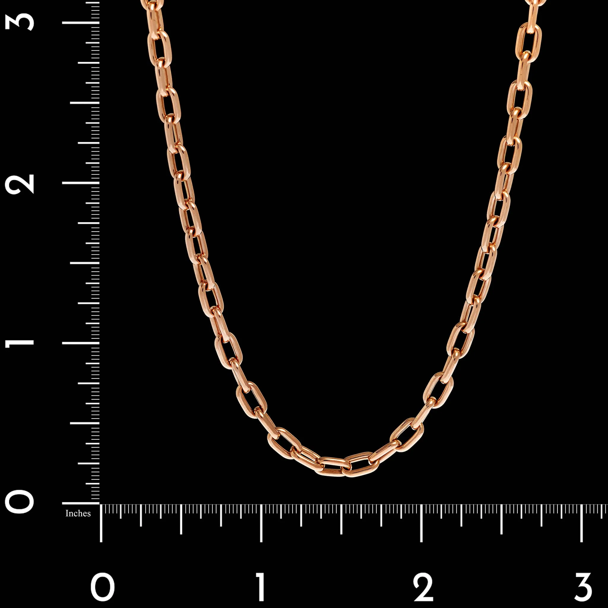 14K Rose Gold Estate Oval Link Necklace - Image 3