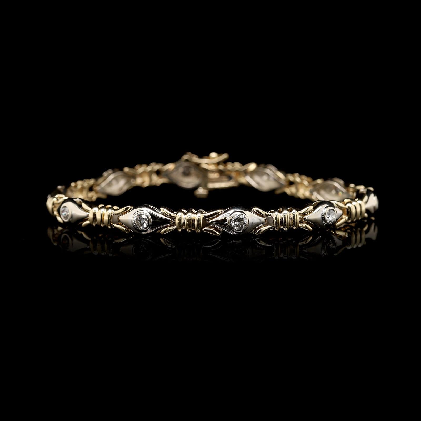14K Two-tone Estate Diamond Bracelet