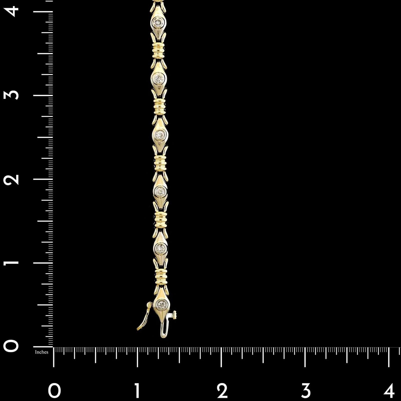 14K Two-tone Estate Diamond Bracelet - Image 3