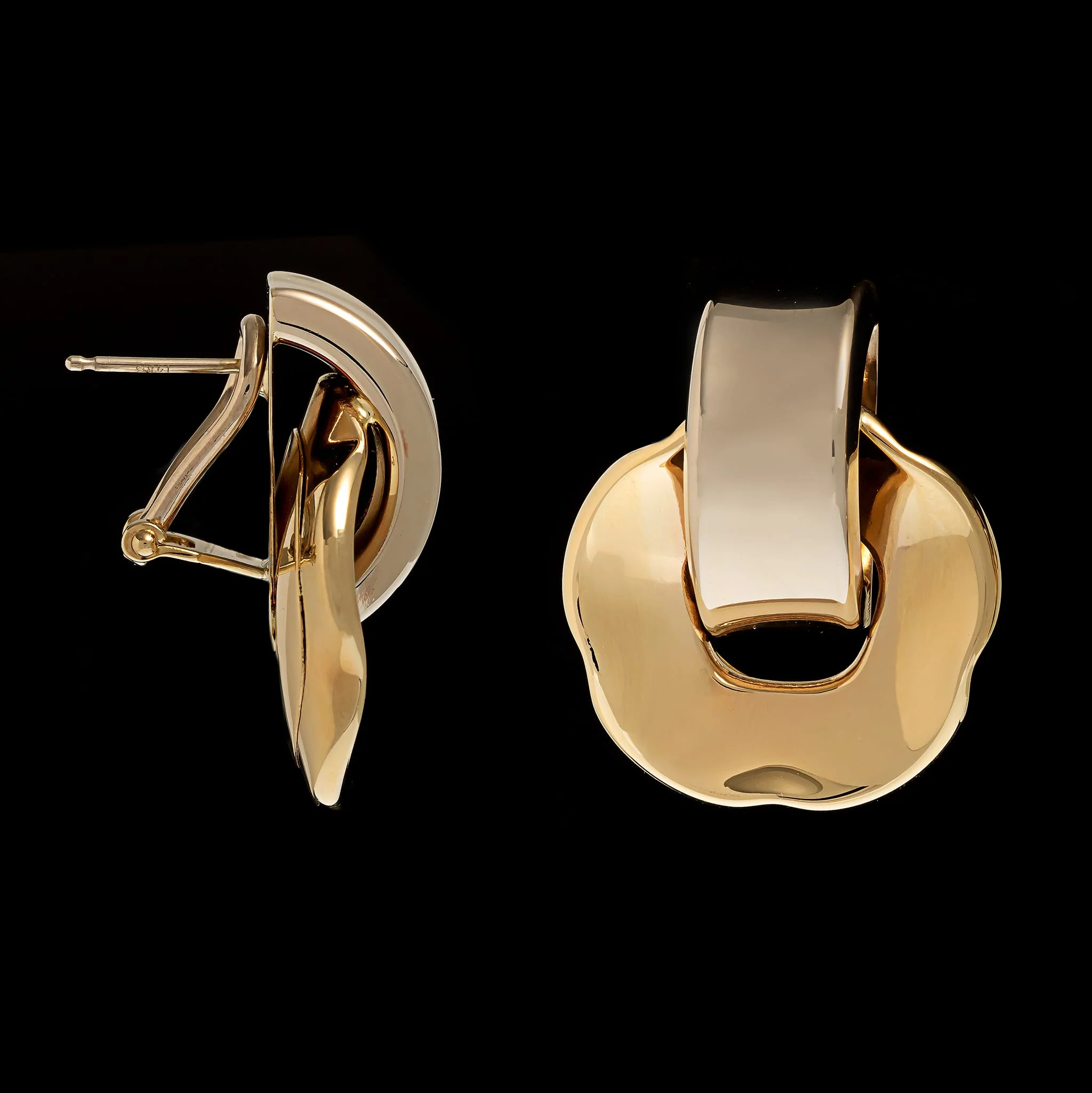 14K Two-tone Gold Earrings