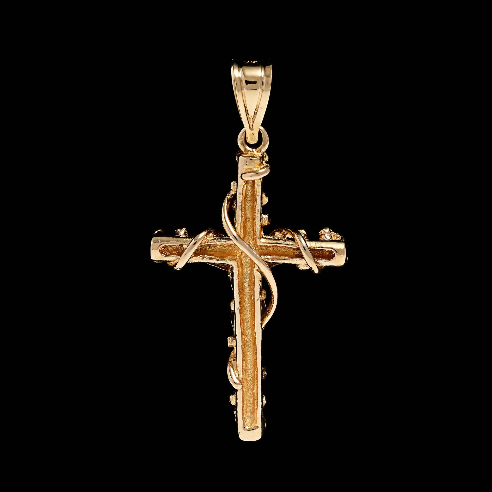 14K Two-tone Gold Estate Diamond Crucifix Cross - Image 2