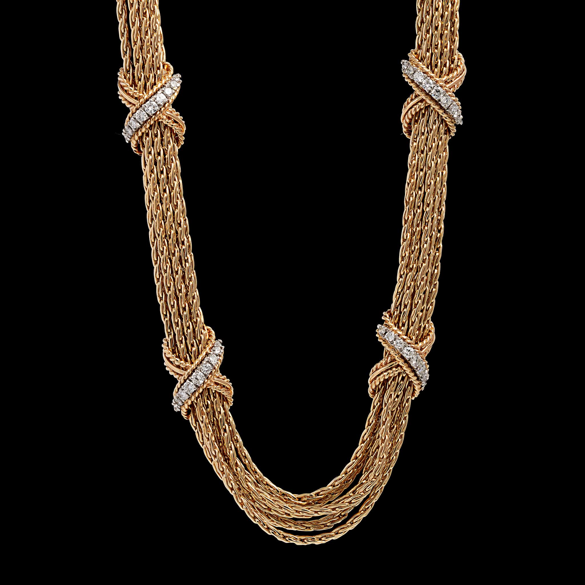 14K Two-tone Gold Estate Diamond Necklace