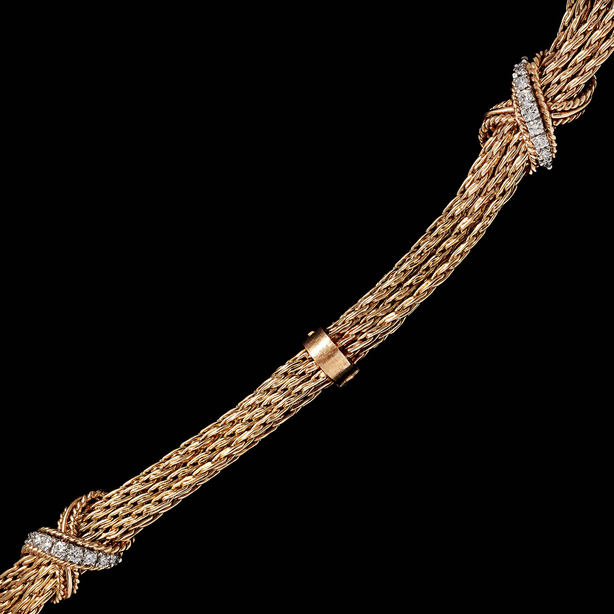 14K Two-tone Gold Estate Diamond Necklace - Image 2