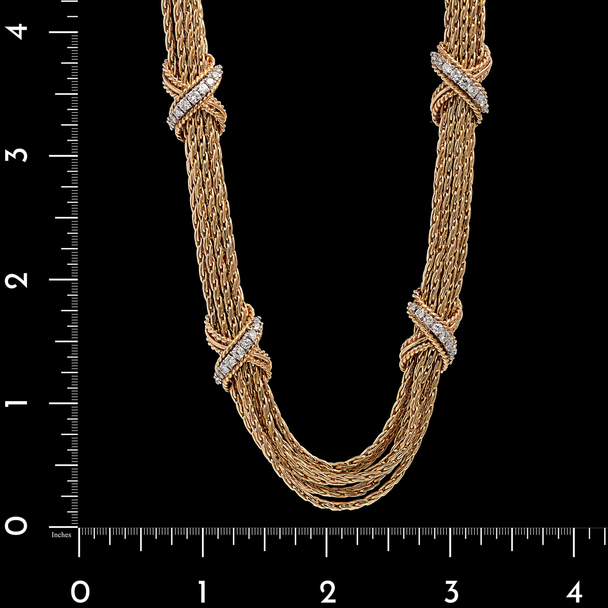 14K Two-tone Gold Estate Diamond Necklace - Image 3