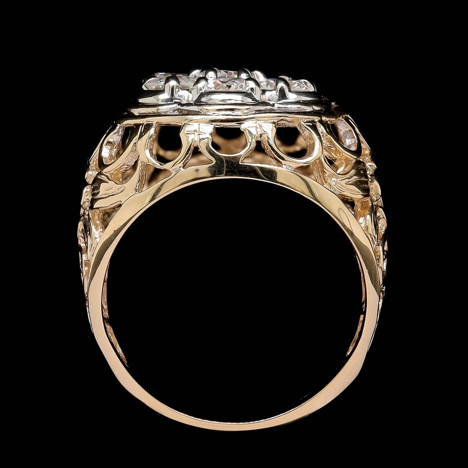 14K Two-tone Gold Estate Diamond Ring - Image 3