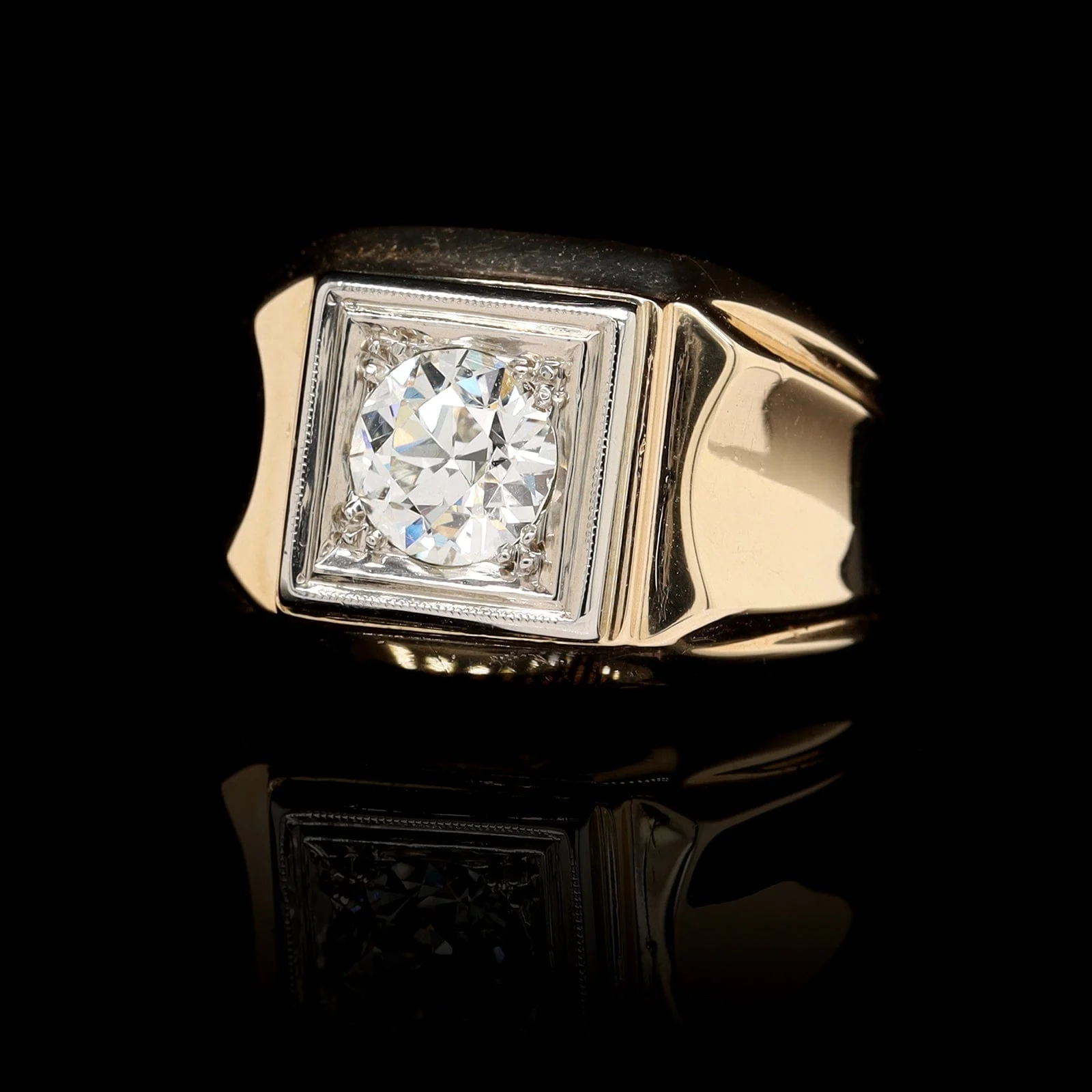 14K Two-tone Gold Estate Diamond Ring