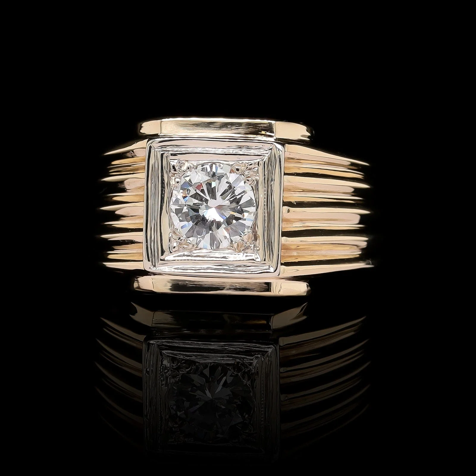 14K Two-tone Gold Estate Diamond Ring