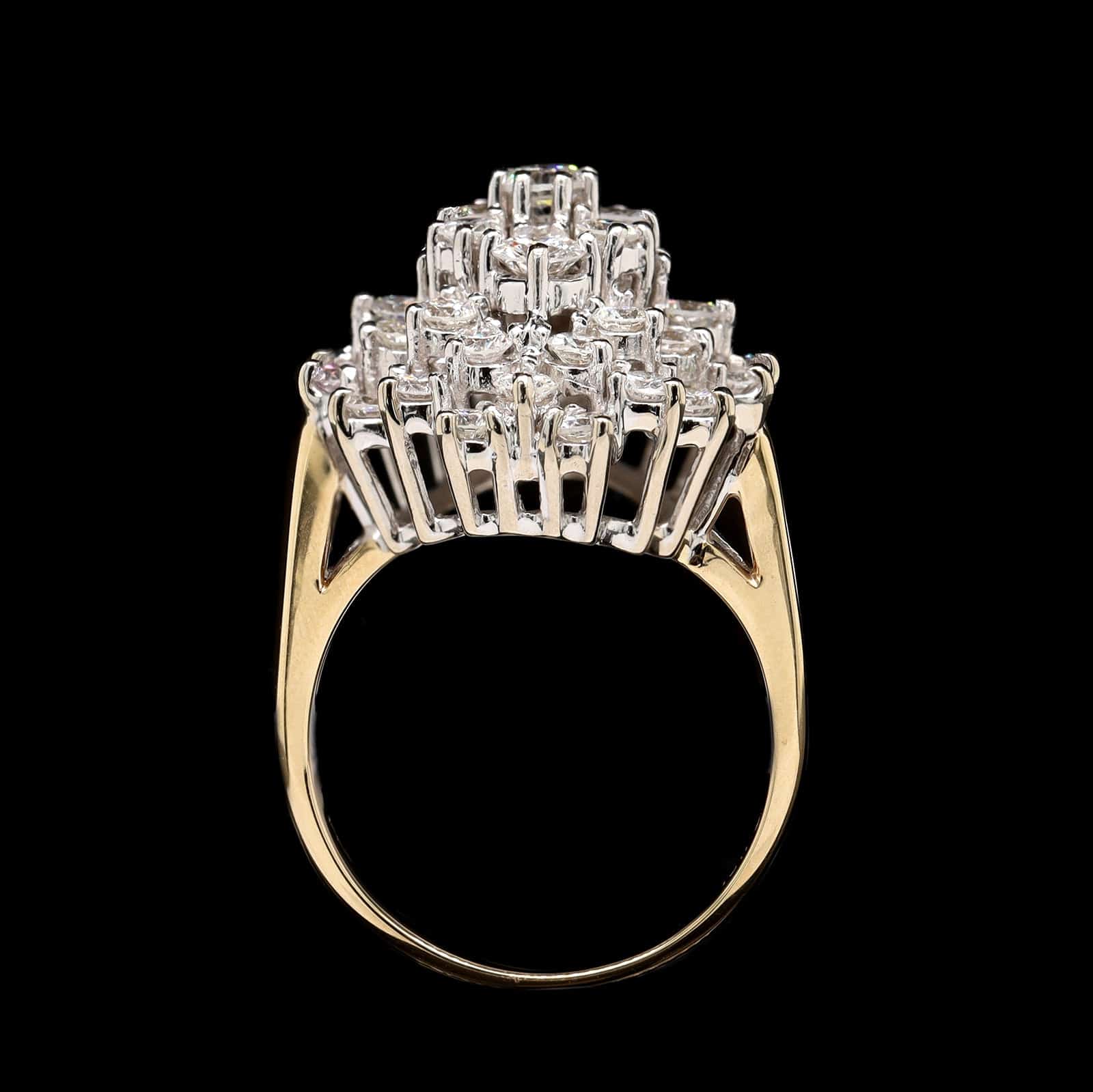 14K Two-tone Gold Estate Diamond Ring - Image 3