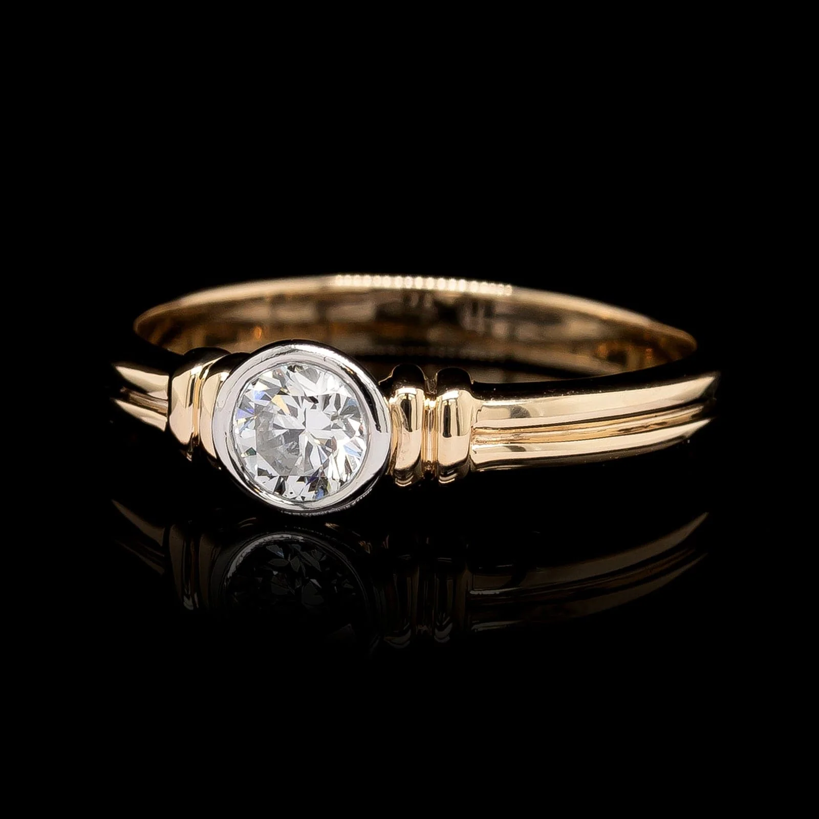 14K Two-tone Gold Estate Diamond Ring