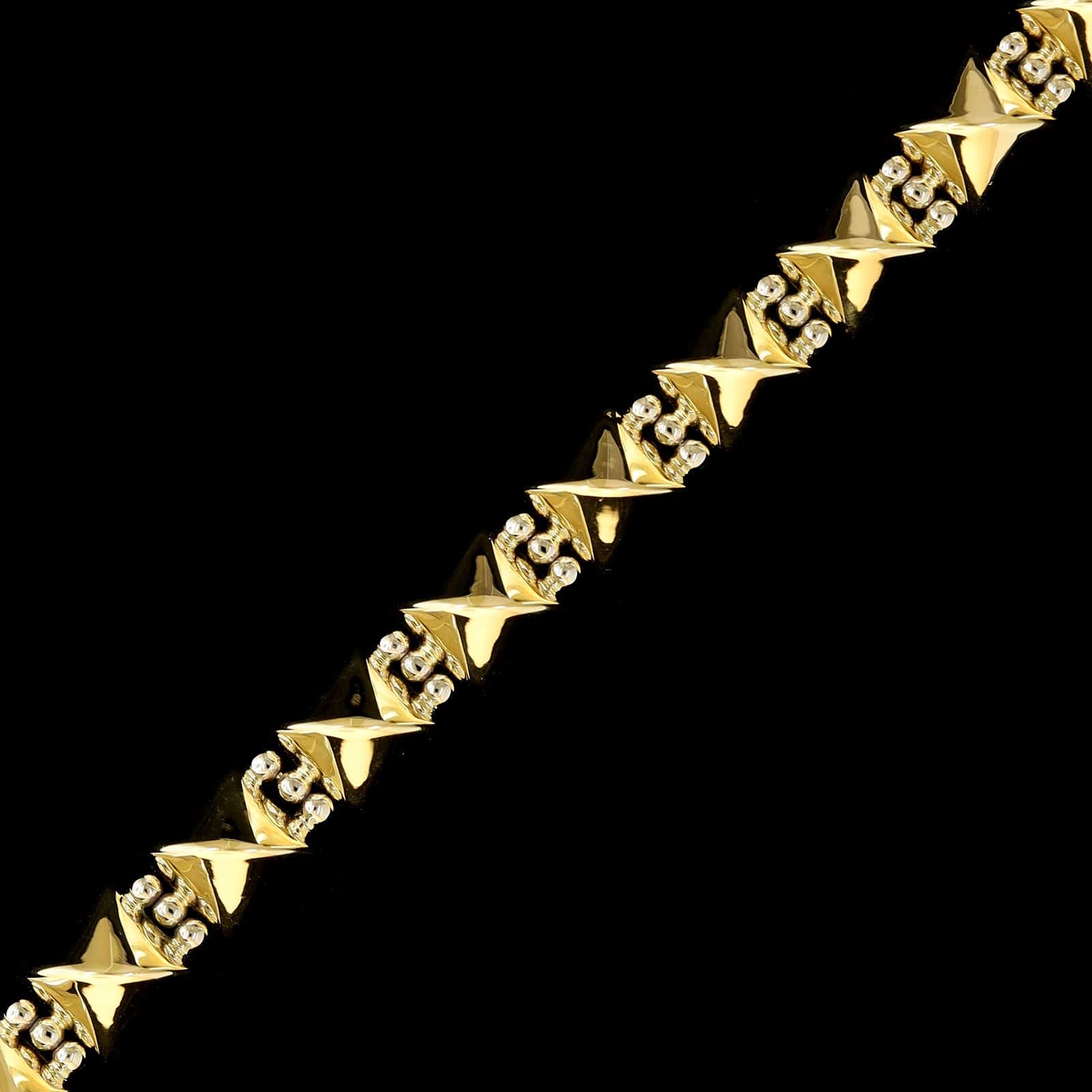 14K Two-tone Gold Estate Fancy Link Bracelet - Image 2
