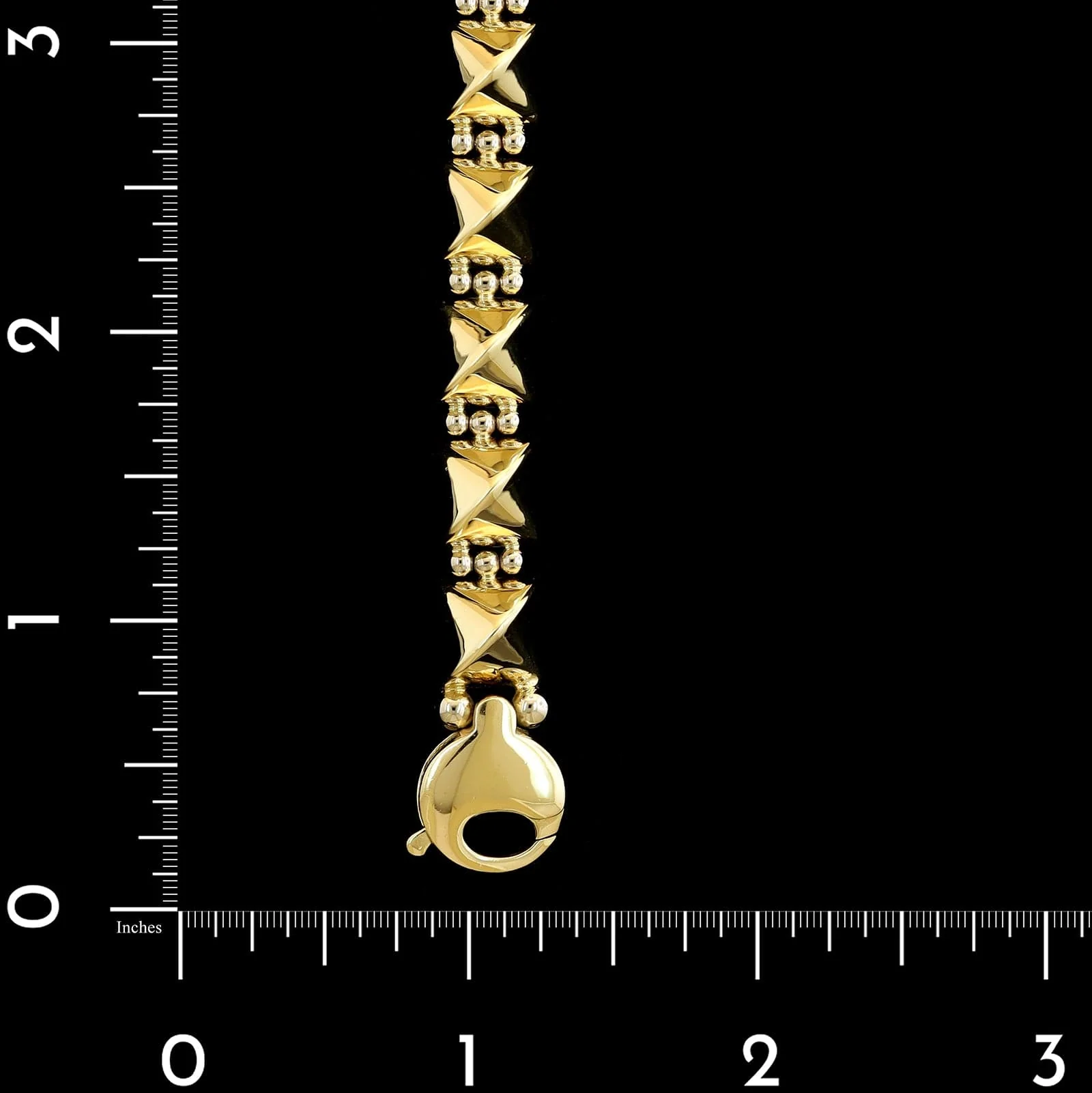 14K Two-tone Gold Estate Fancy Link Bracelet - Image 3