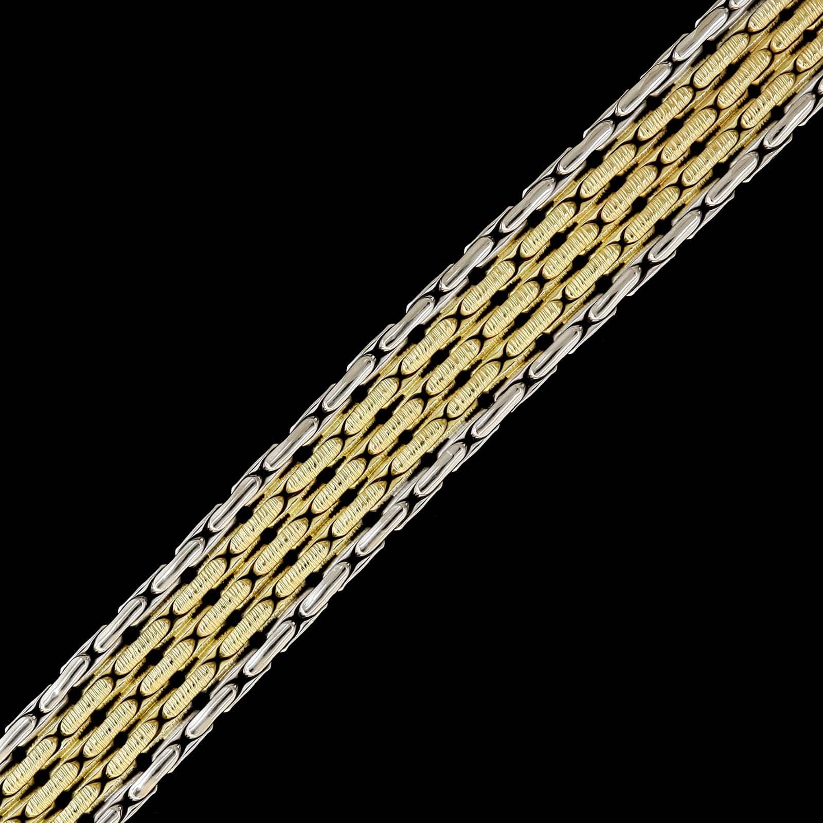 14K Two-tone Gold Estate Fancy Link Bracelet - Image 2