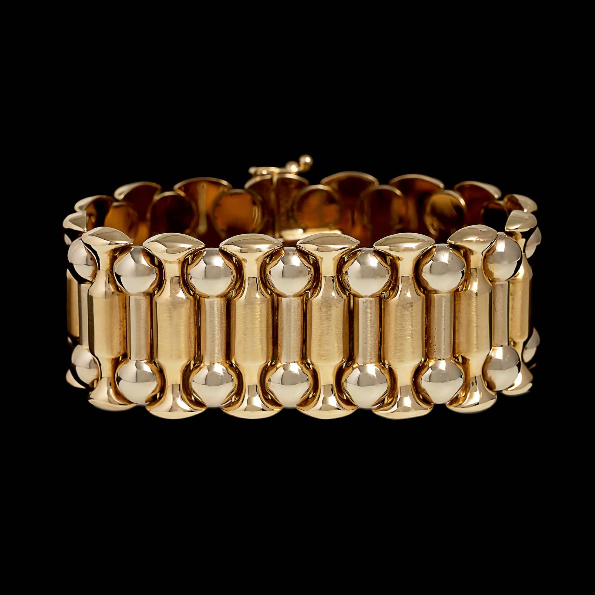 14K Two-tone Gold Estate Fancy Link Bracelet