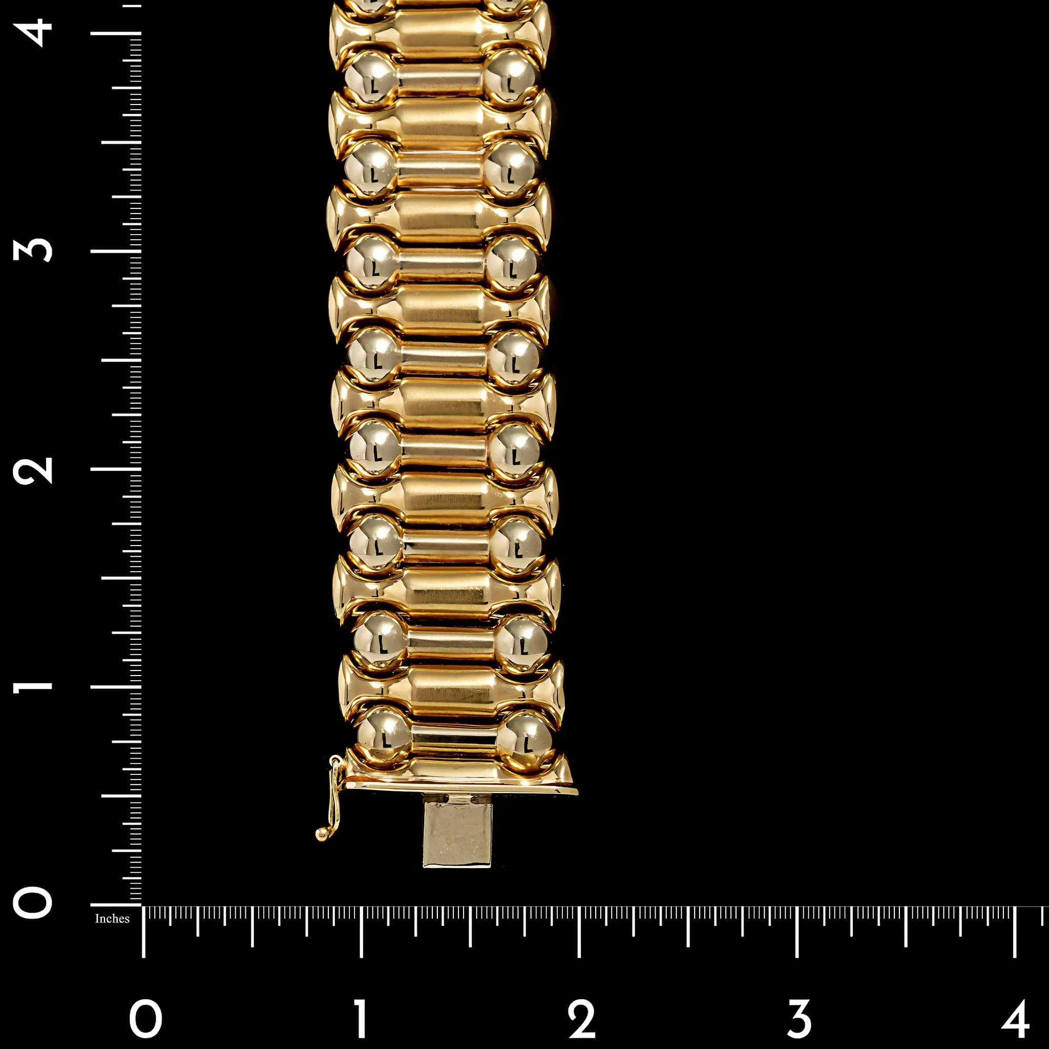 14K Two-tone Gold Estate Fancy Link Bracelet - Image 3