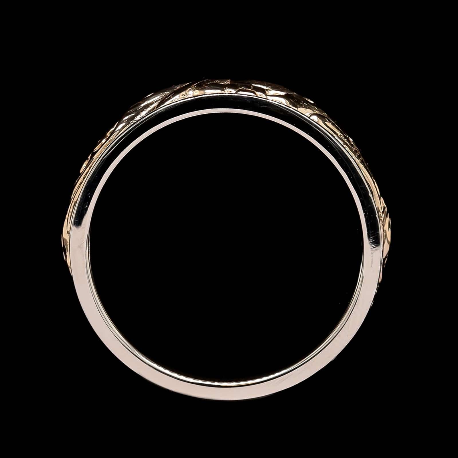 14K Two-tone Gold Estate Floral Band - Image 3