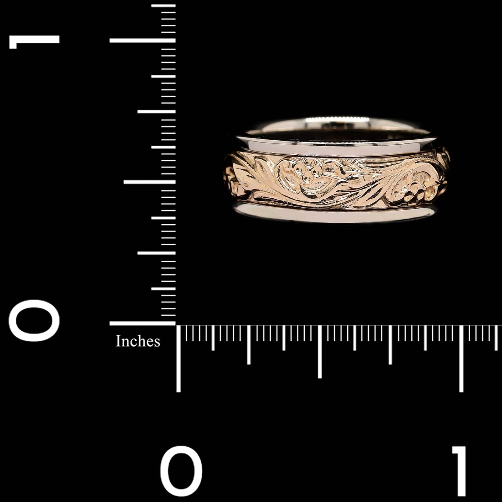 14K Two-tone Gold Estate Floral Band - Image 4