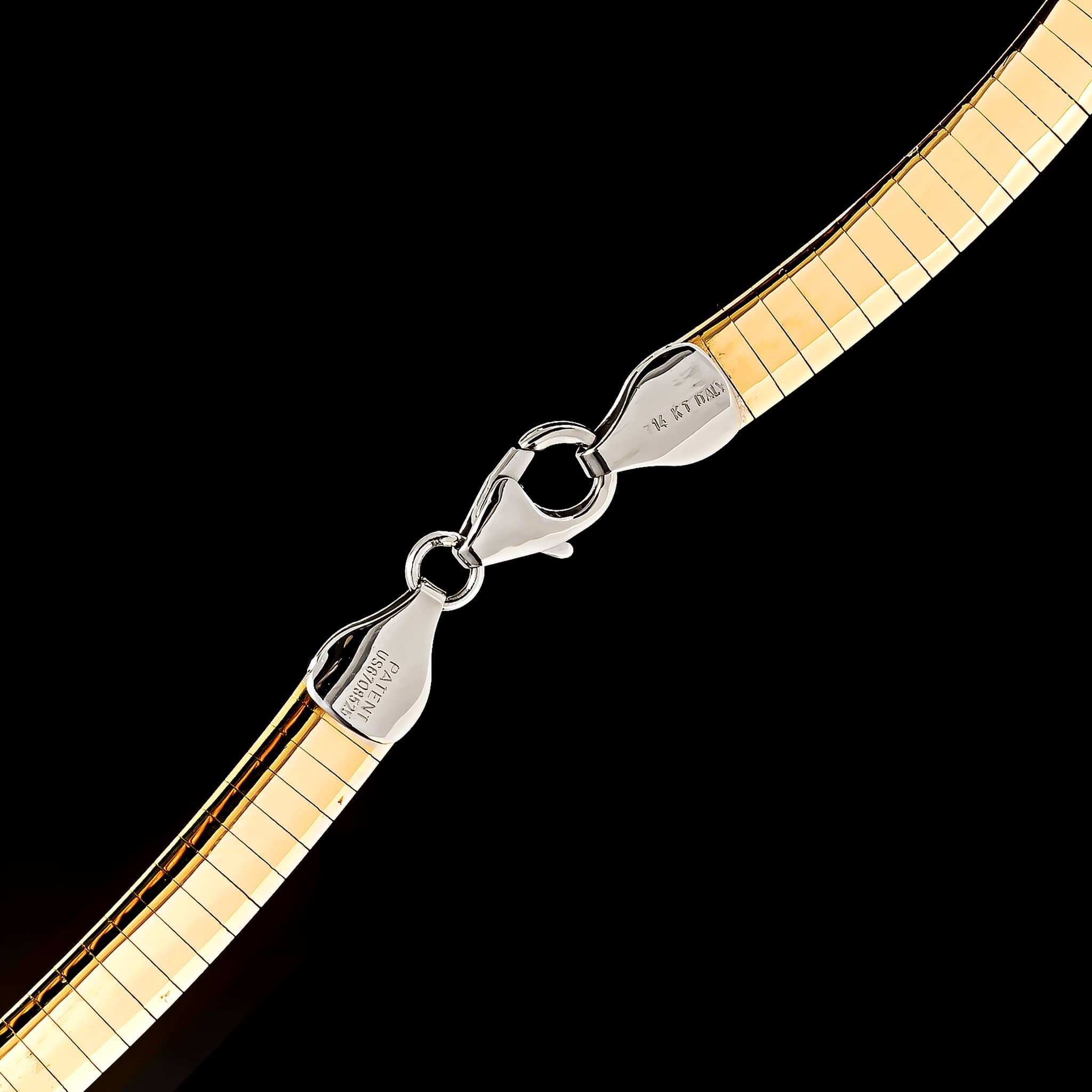 14K Two-tone Gold Estate Reversable Omega Necklace - Image 3