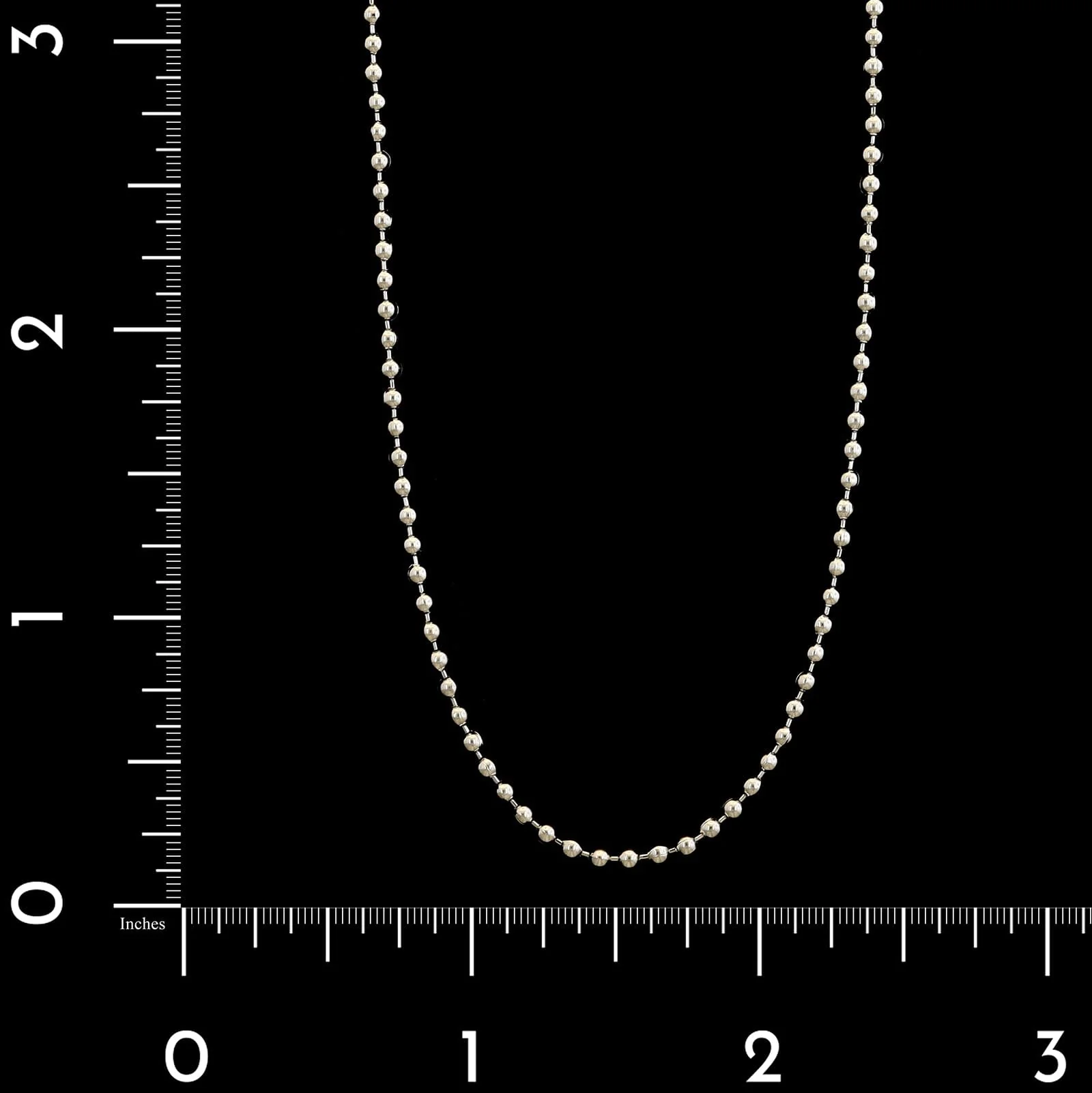14K White Gold Estate Ball Chain - Image 3