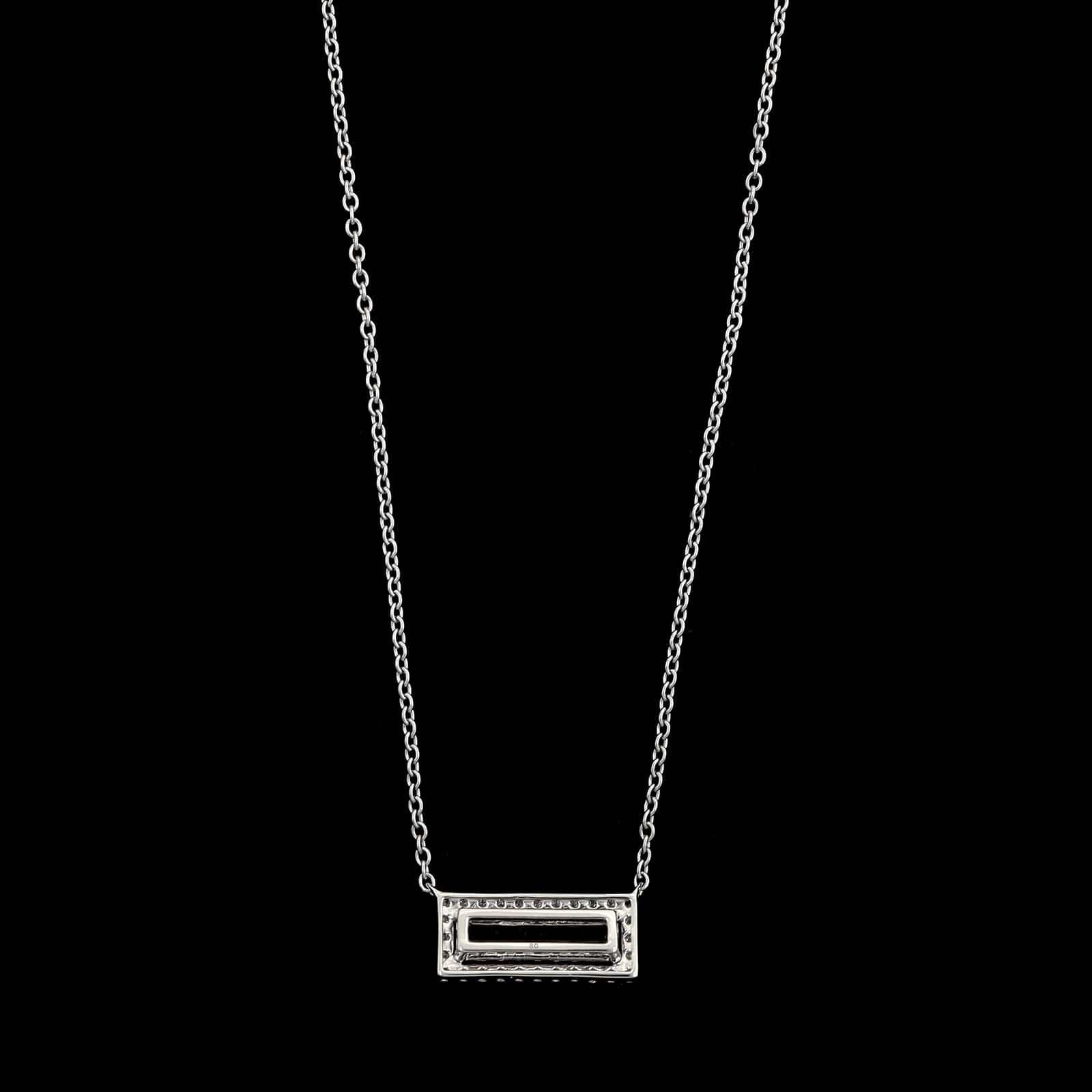 14K White Gold Estate Bi-Color Tourmaline and Diamond Pendant Necklace - Image 2