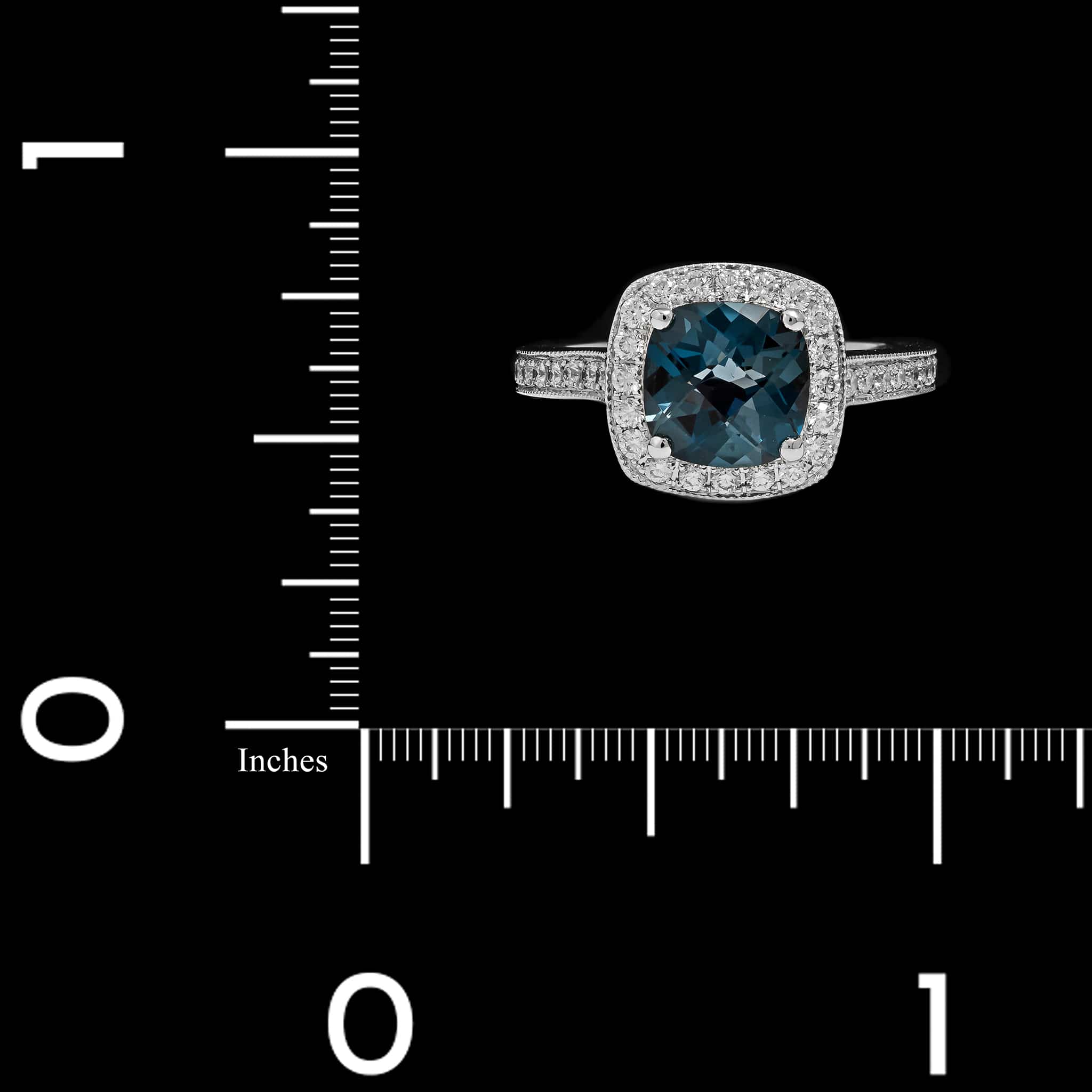 14K White Gold Estate Blue Topaz and Diamond Ring - Image 3