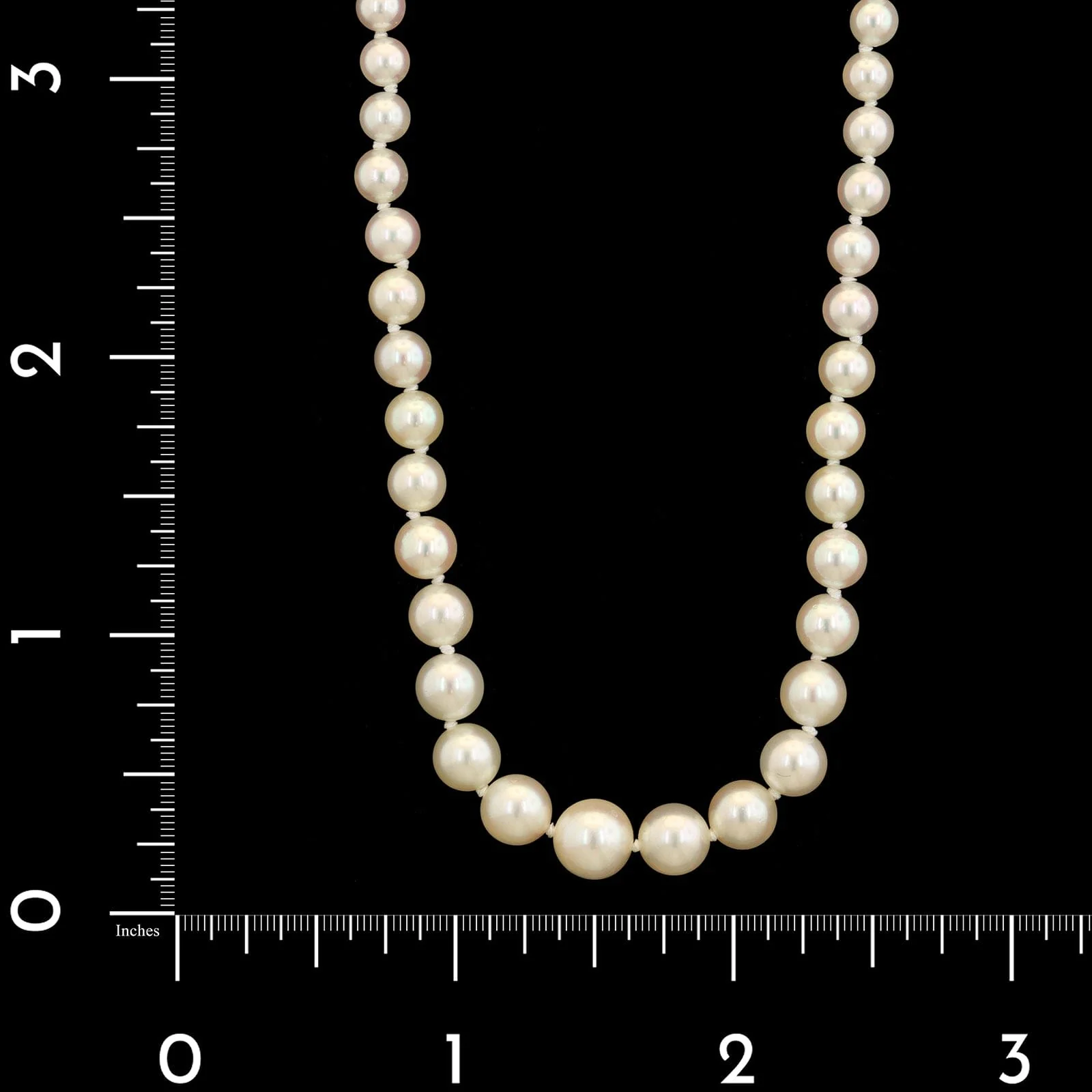 14K White Gold Estate Cultured Pearl Graduated Necklace - Image 3