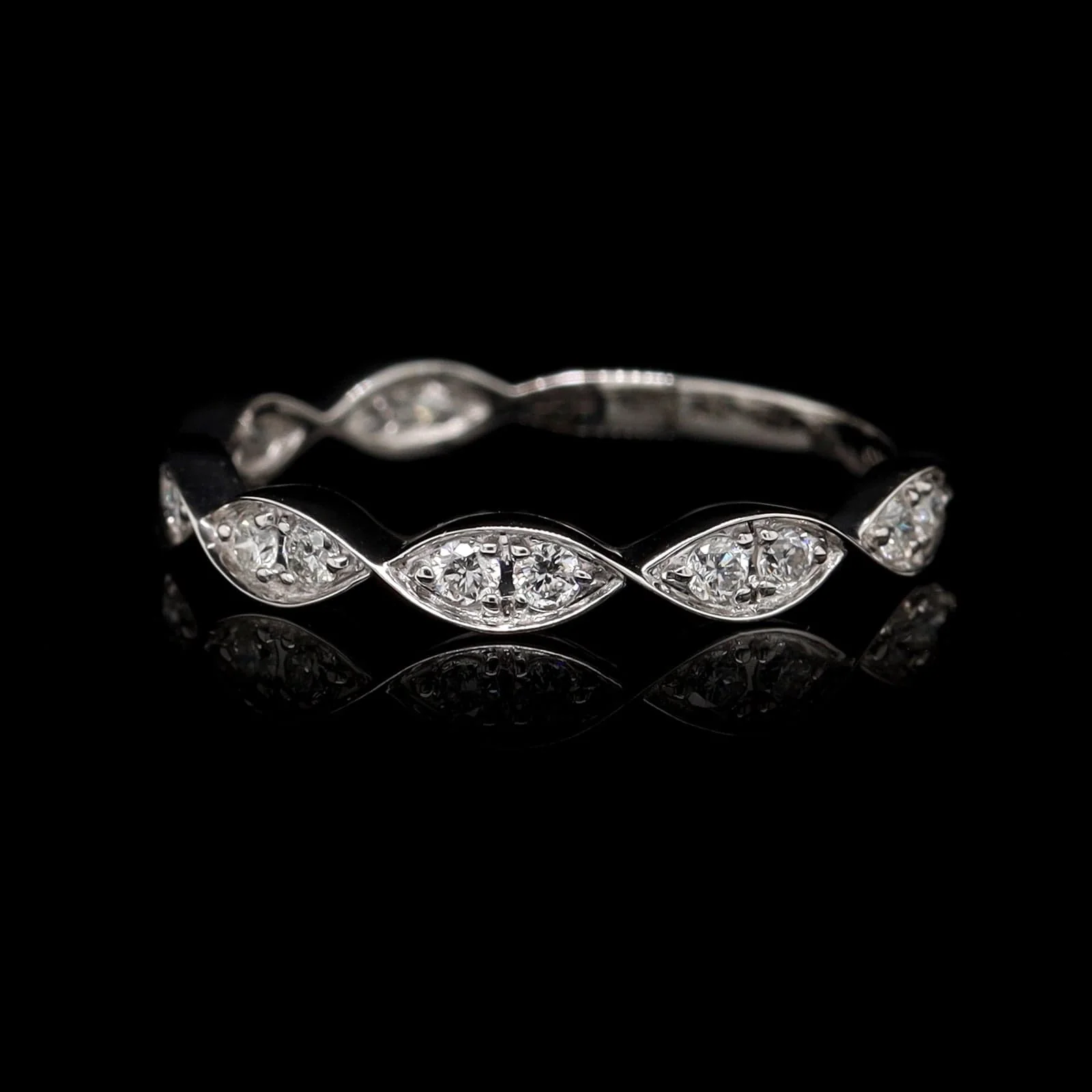 14K White Gold Estate Diamond Band
