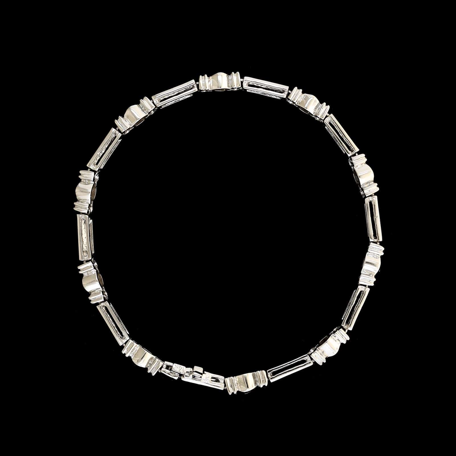 14K White Gold Estate Diamond Bracelet - Image 2