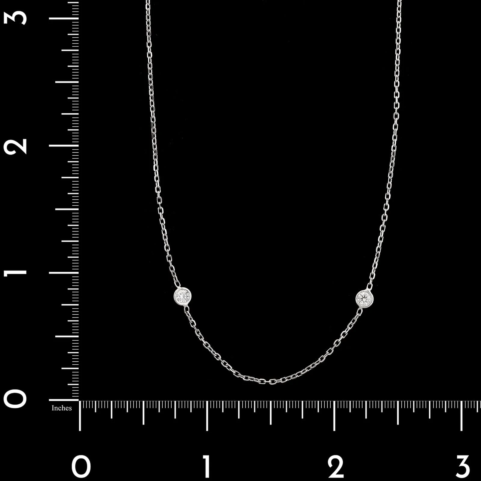 14K White Gold Estate Diamond by the Inch Necklace - Image 4