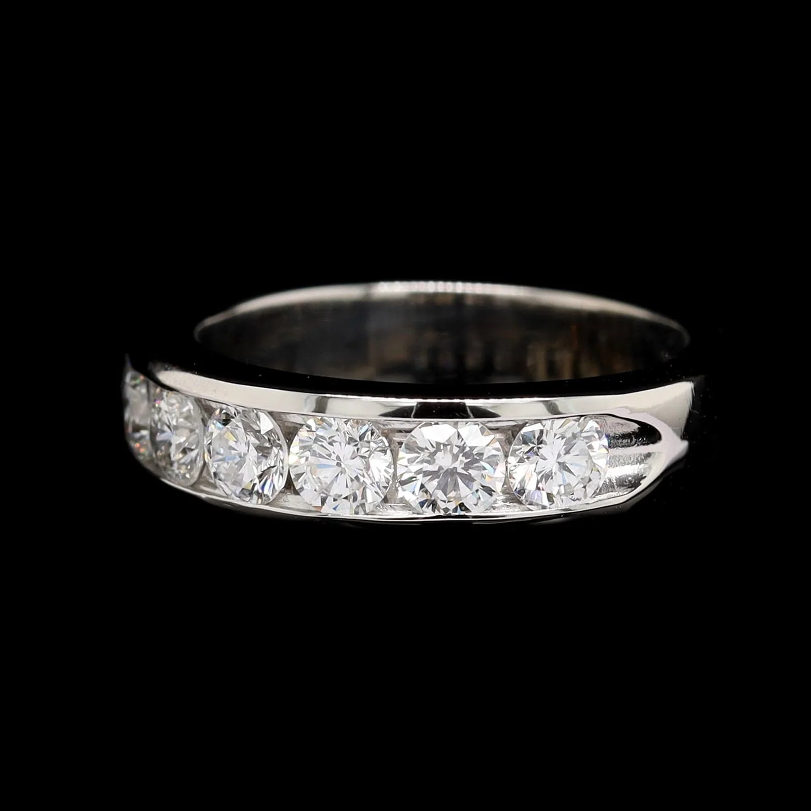 14K White Gold Estate Diamond Channel Band