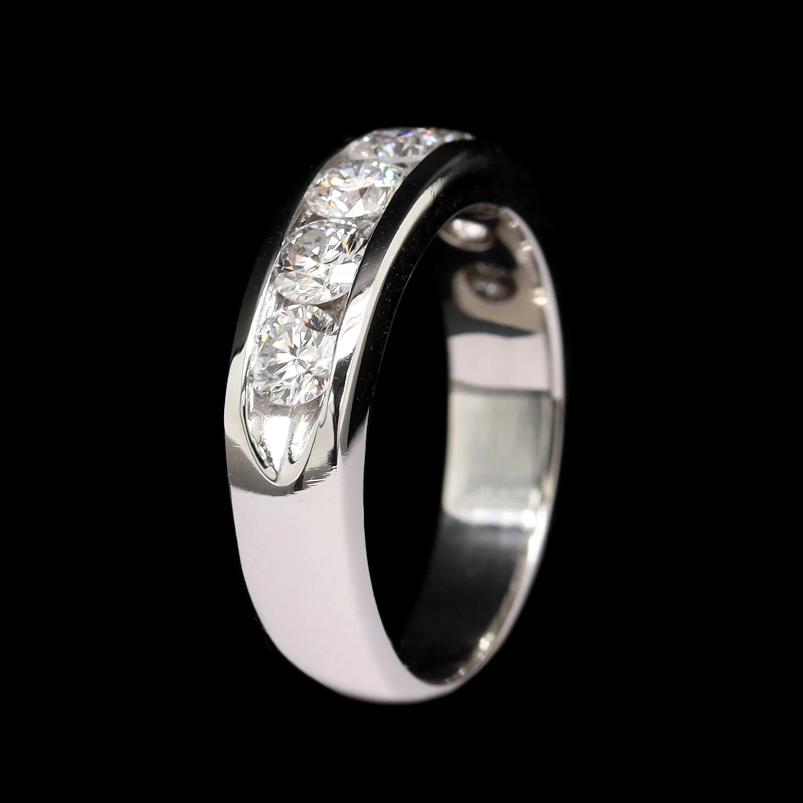 14K White Gold Estate Diamond Channel Band - Image 2