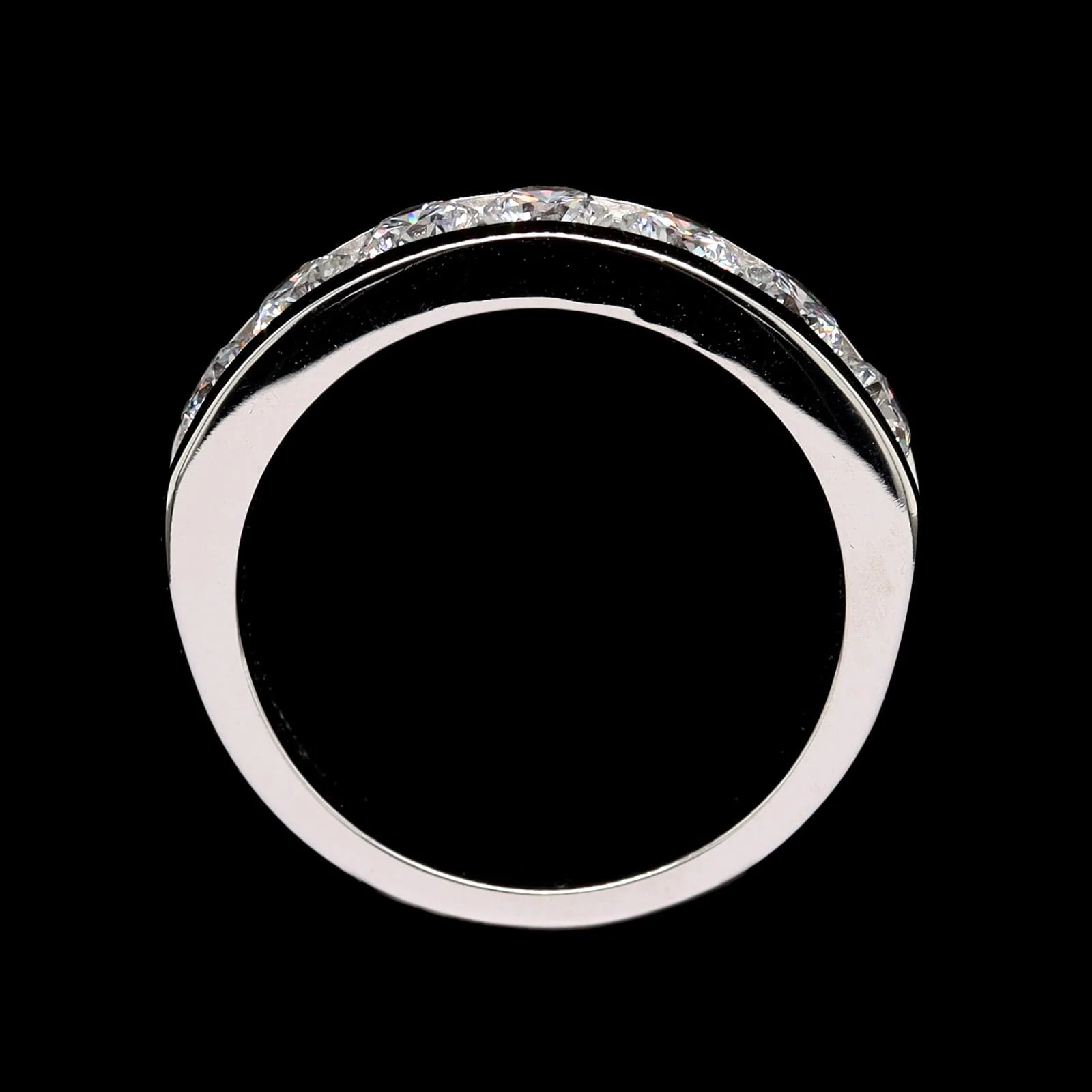 14K White Gold Estate Diamond Channel Band - Image 3