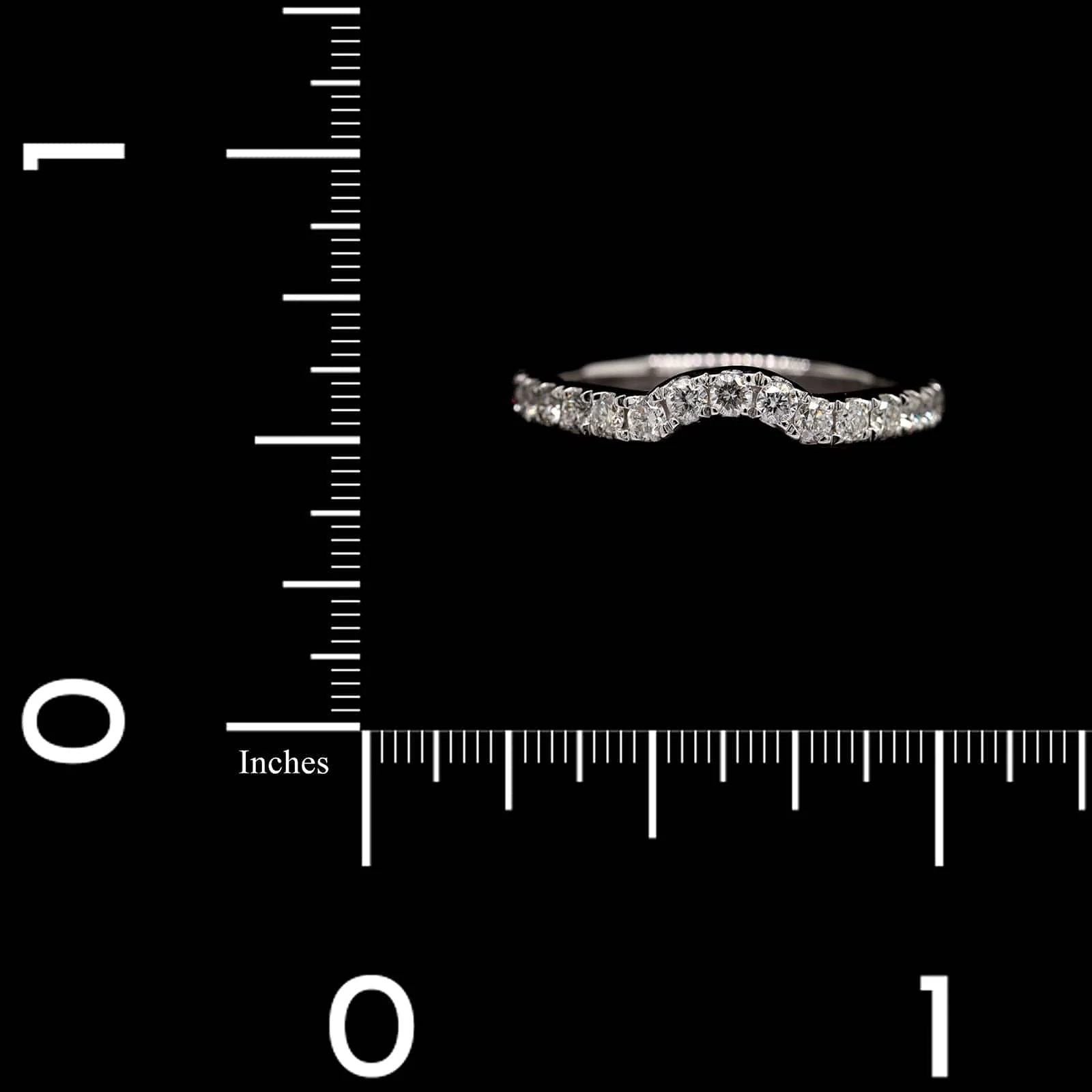 14K White Gold Estate Diamond Curved Wrap Band - Image 4