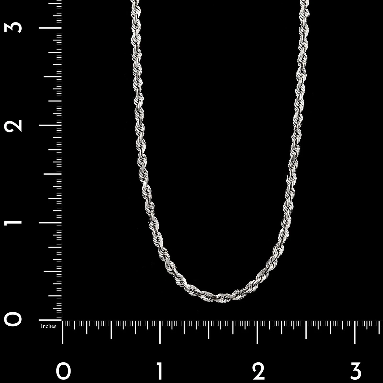 14K White Gold Estate Diamond Cut Rope Chain - Image 3