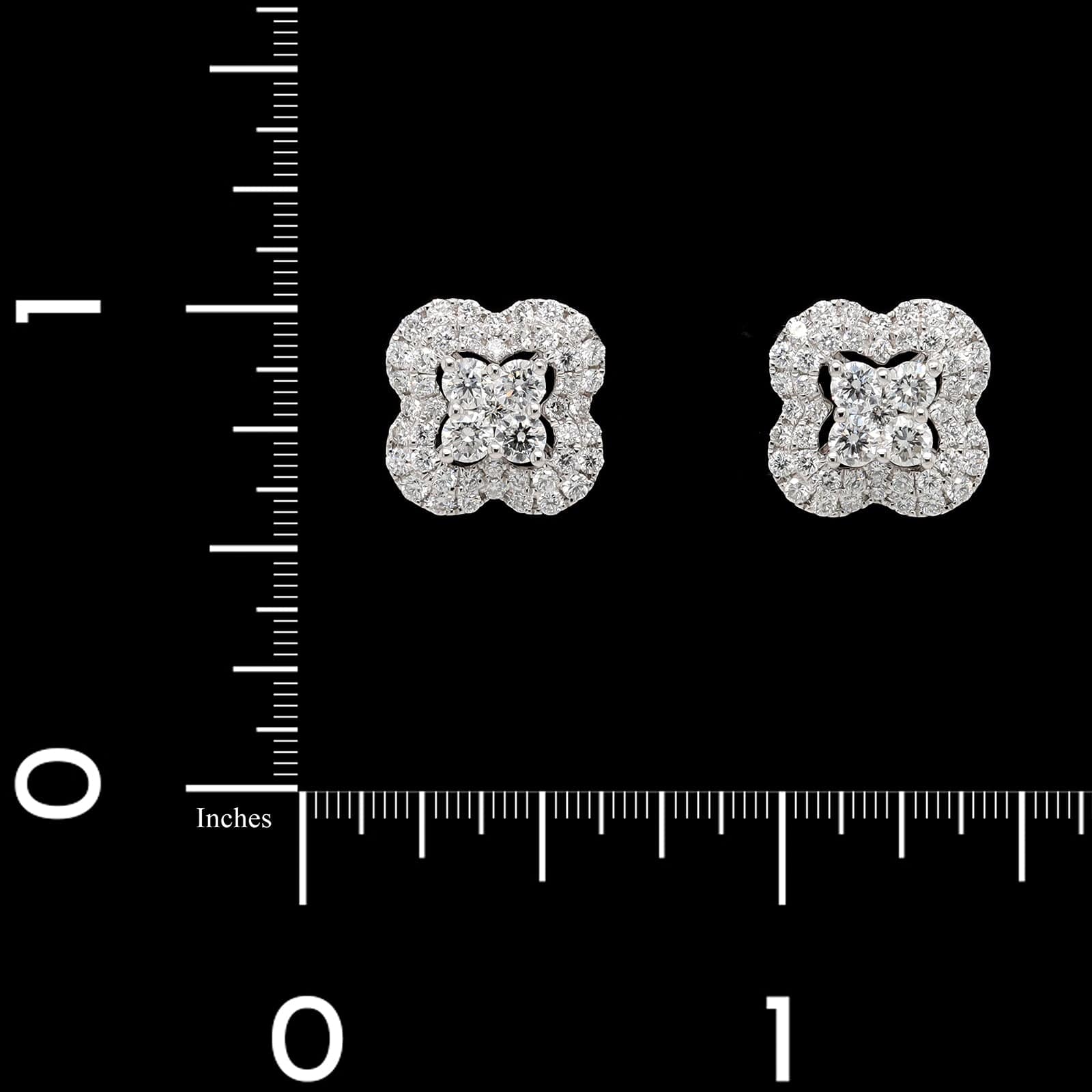 14K White Gold Estate Diamond Earrings - Image 3