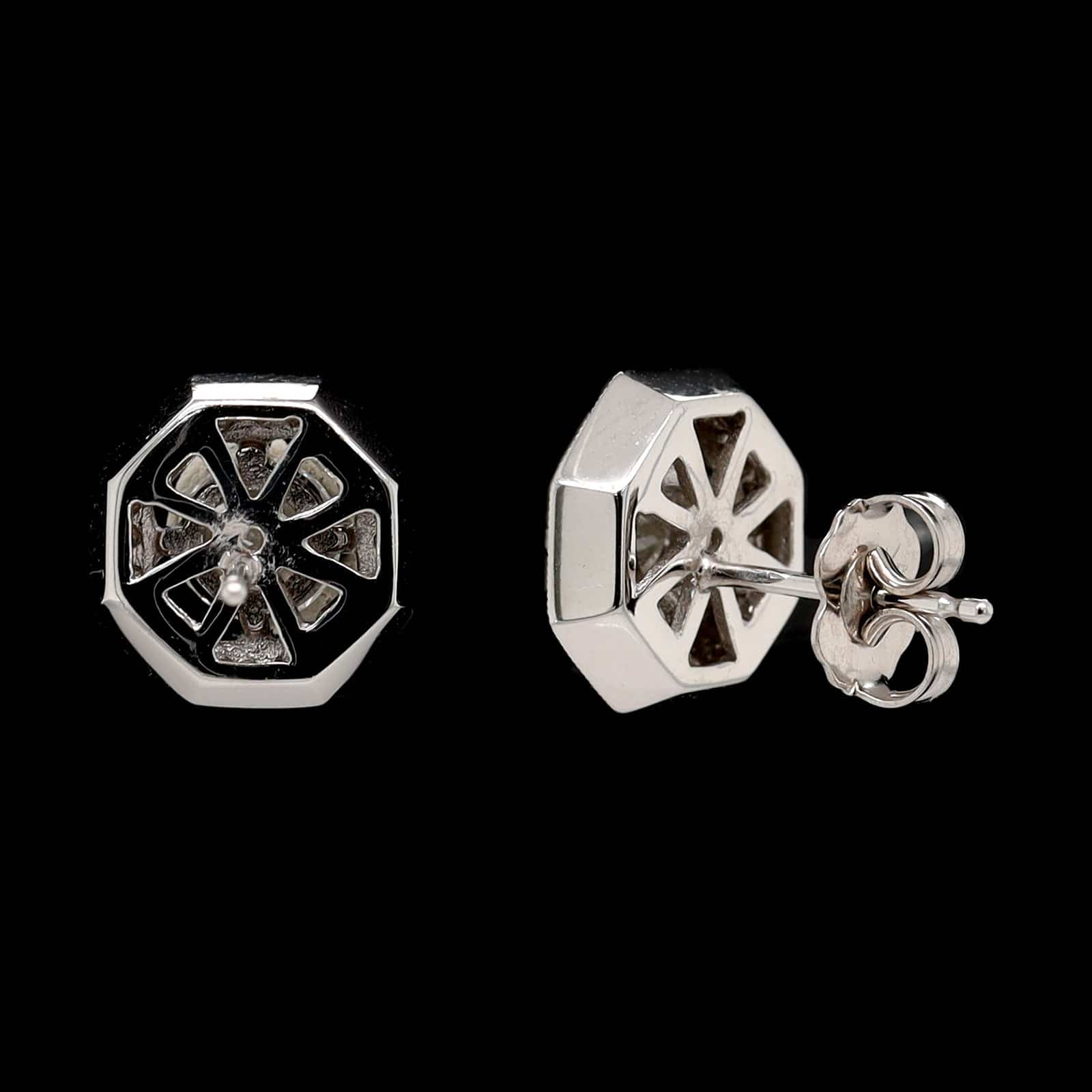14K White Gold Estate Diamond Earrings - Image 2
