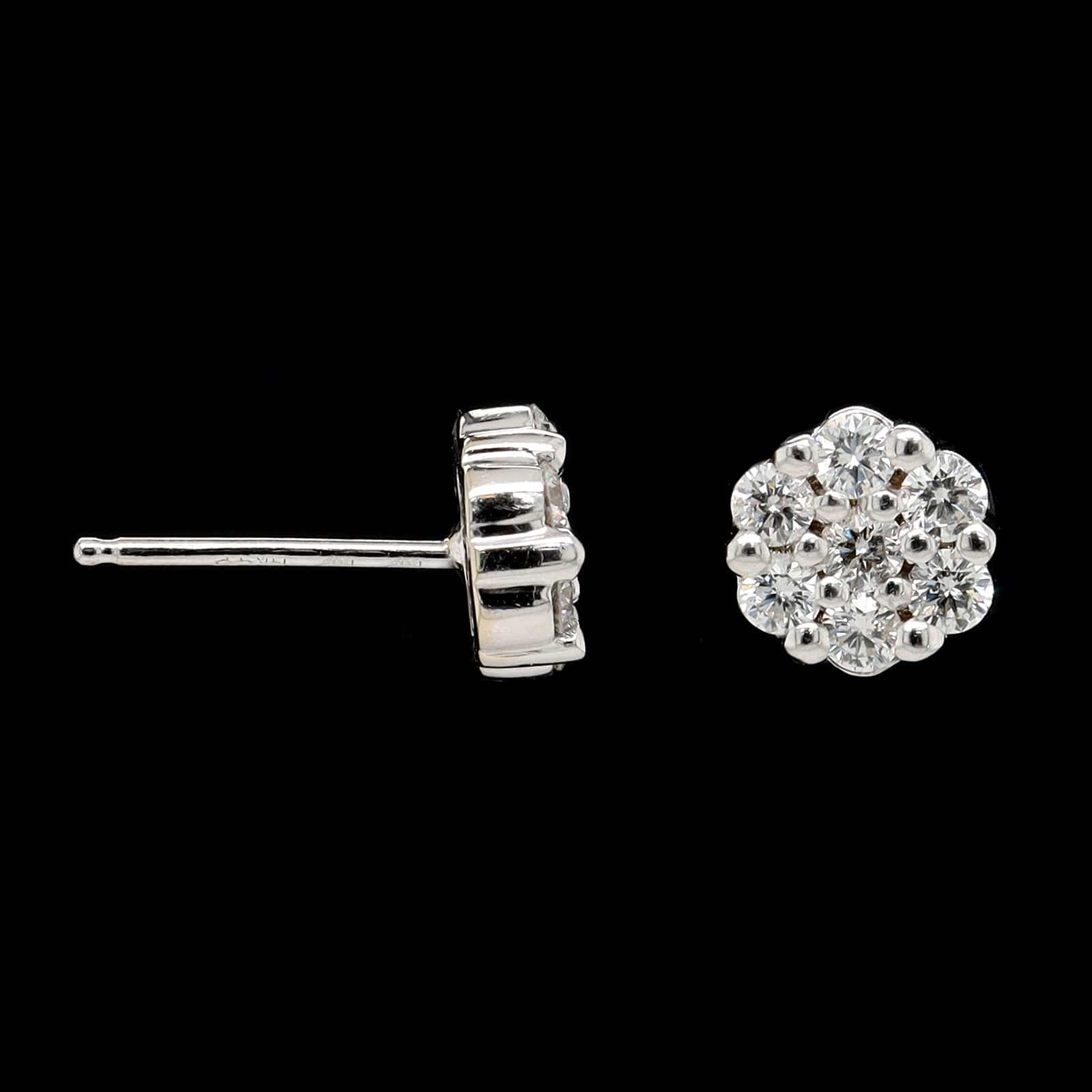 14K White Gold Estate Diamond Earrings
