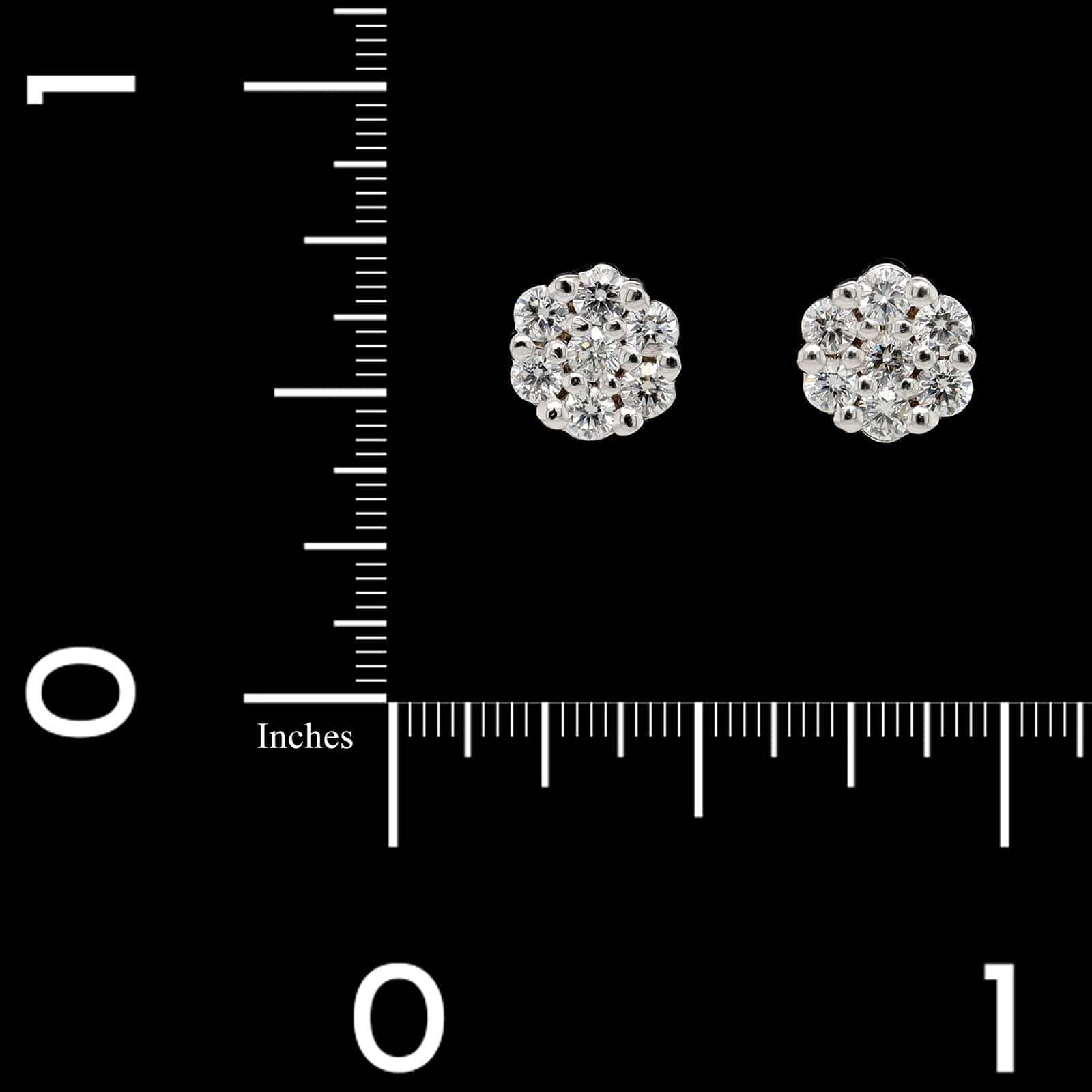 14K White Gold Estate Diamond Earrings - Image 2