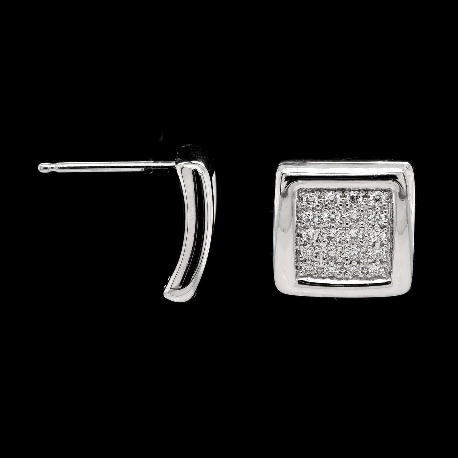 14K White Gold Estate Diamond Earrings
