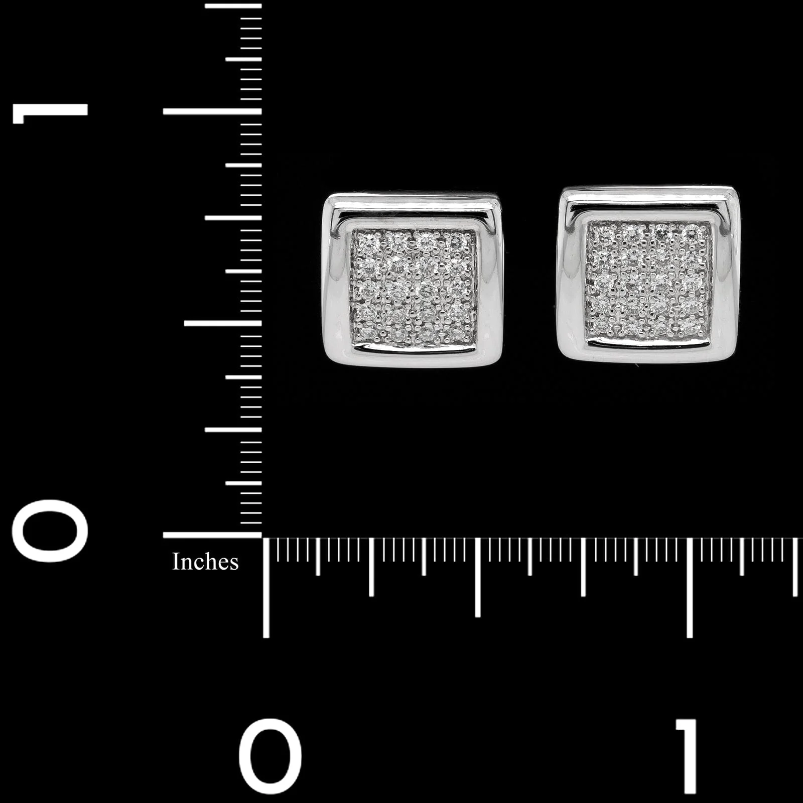 14K White Gold Estate Diamond Earrings - Image 2