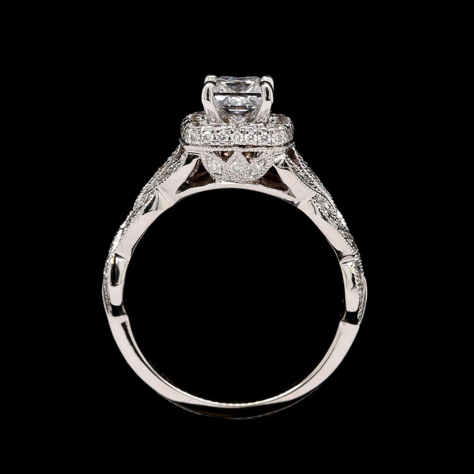 14K White Gold Estate Diamond Engagement Ring - Image 3