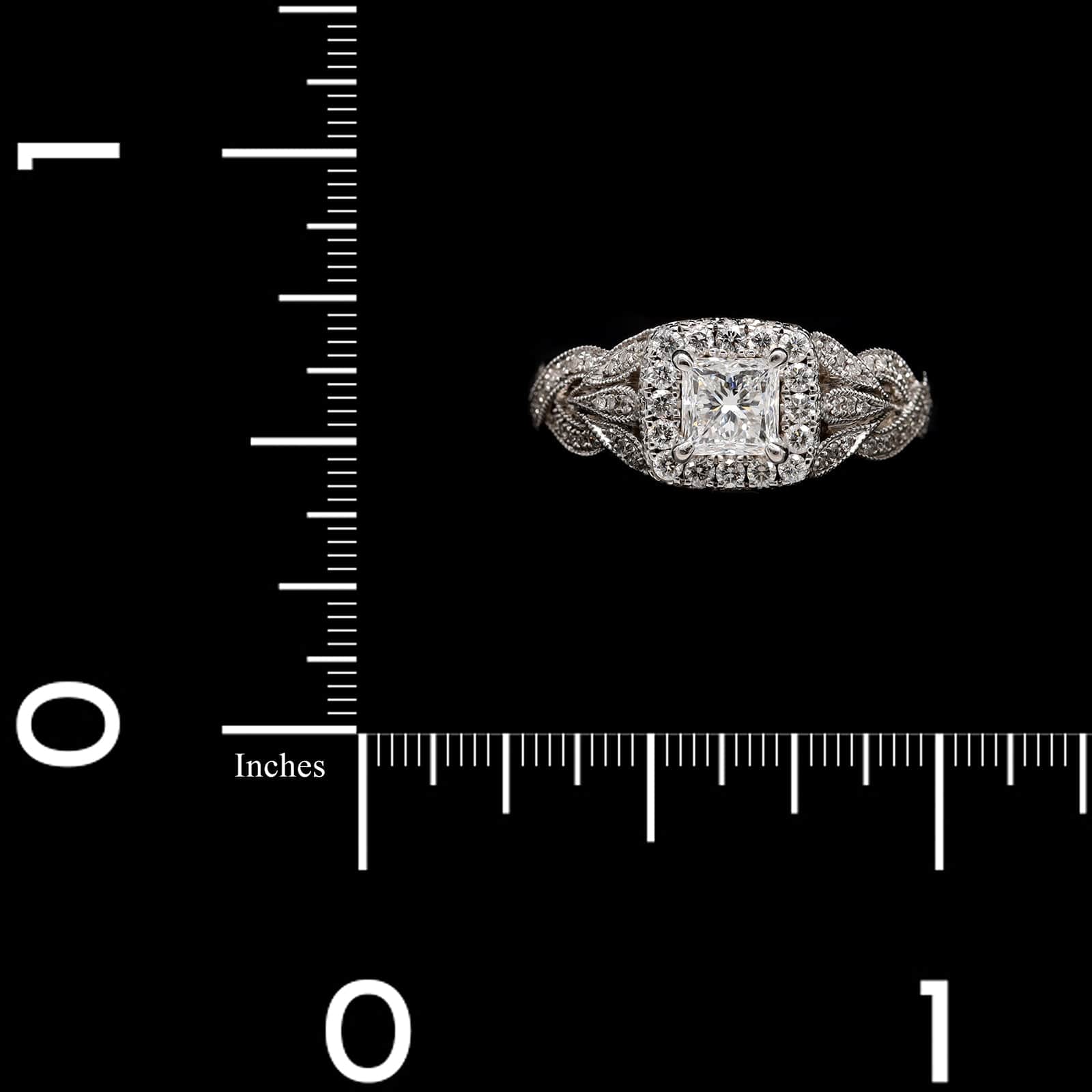 14K White Gold Estate Diamond Engagement Ring - Image 4