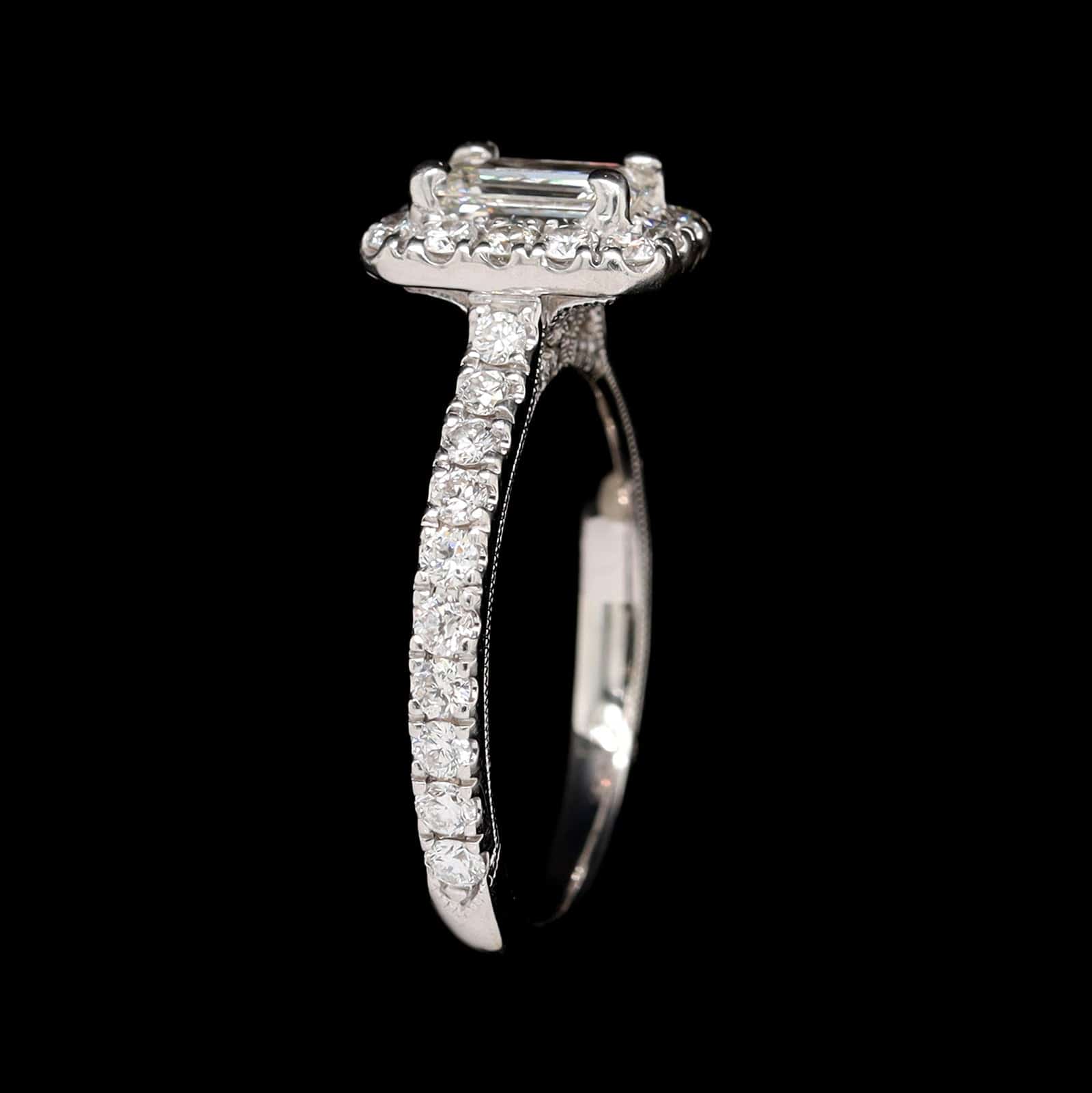 14K White Gold Estate Diamond Engagement Ring - Image 2