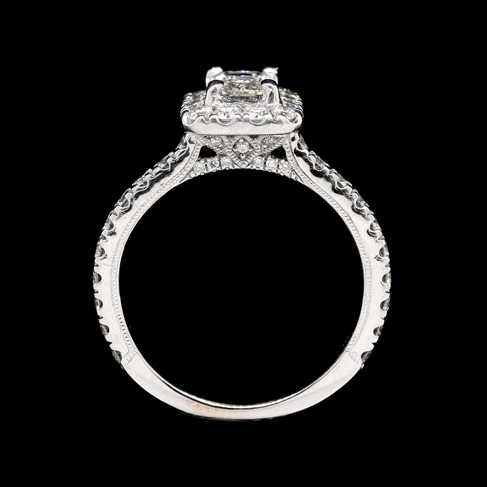 14K White Gold Estate Diamond Engagement Ring - Image 3