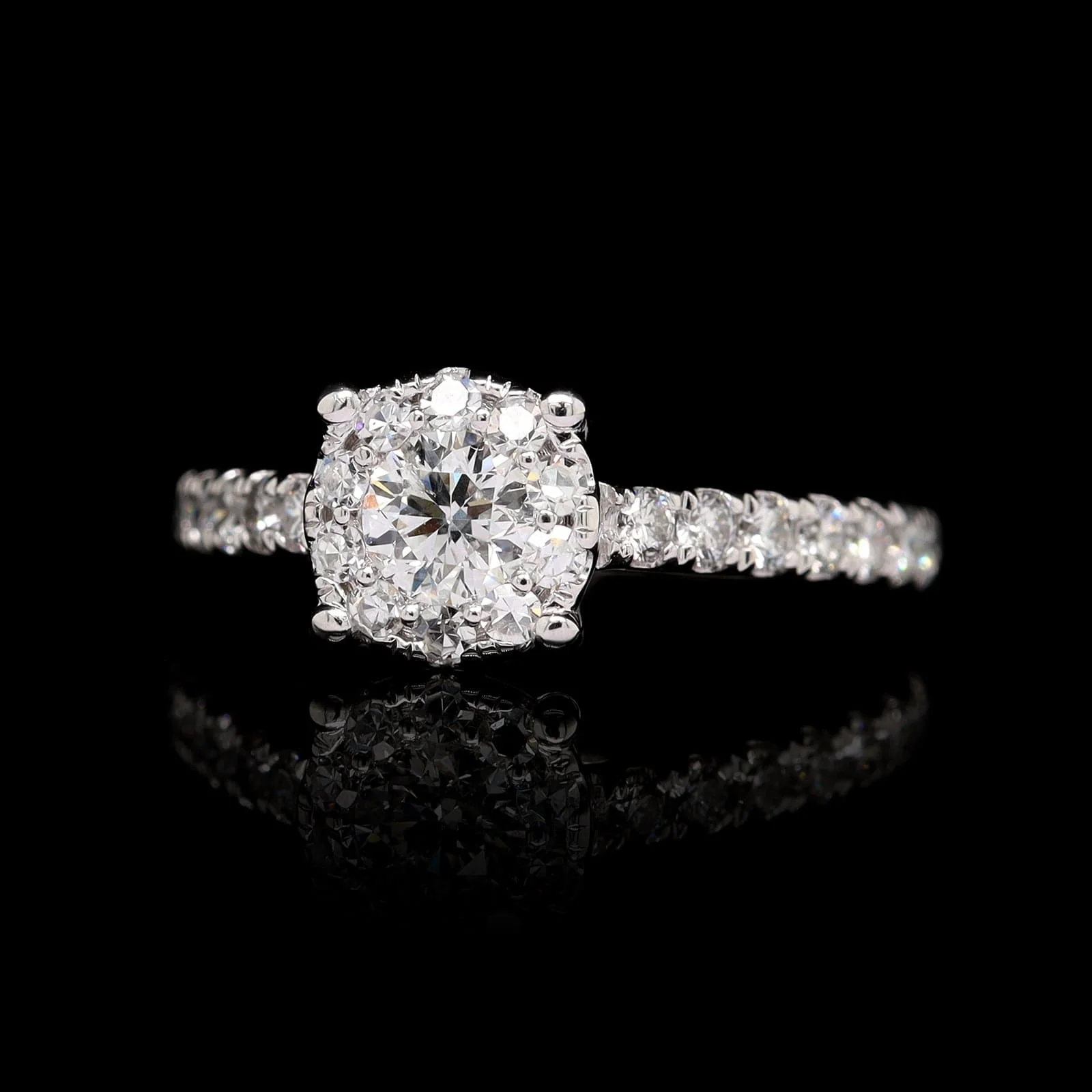 14K White Gold Estate Diamond Engagement Ring