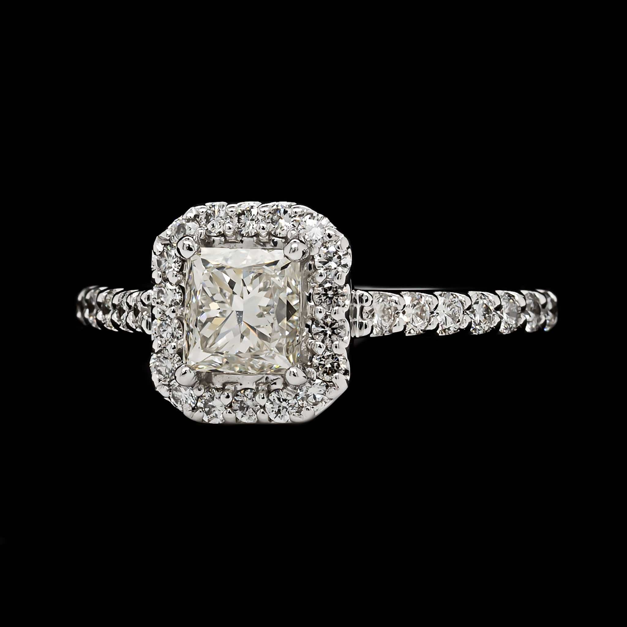 14K White Gold Estate Diamond Engagement Ring