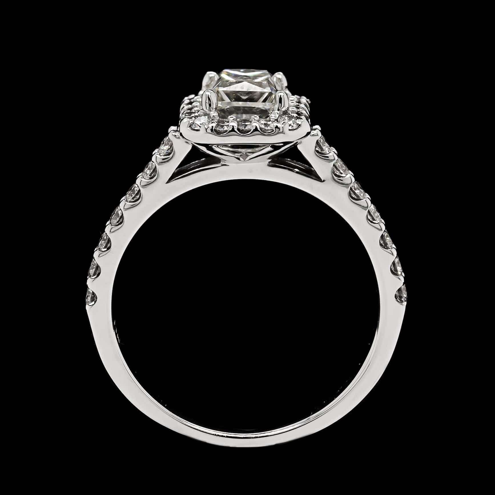 14K White Gold Estate Diamond Engagement Ring - Image 3