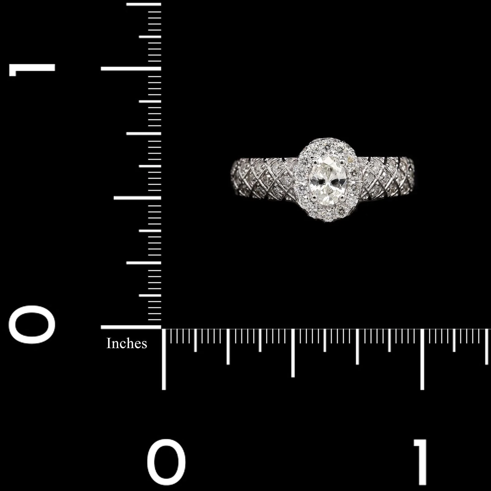 14K White Gold Estate Diamond Halo Engagement Ring - Image 4