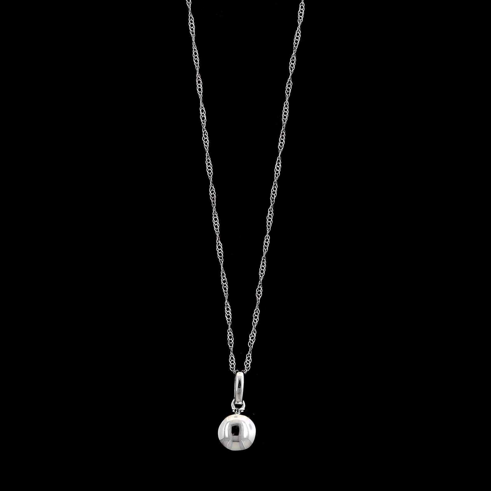 14K White Gold Estate Diamond Halo Pendant Necklace - Image 2